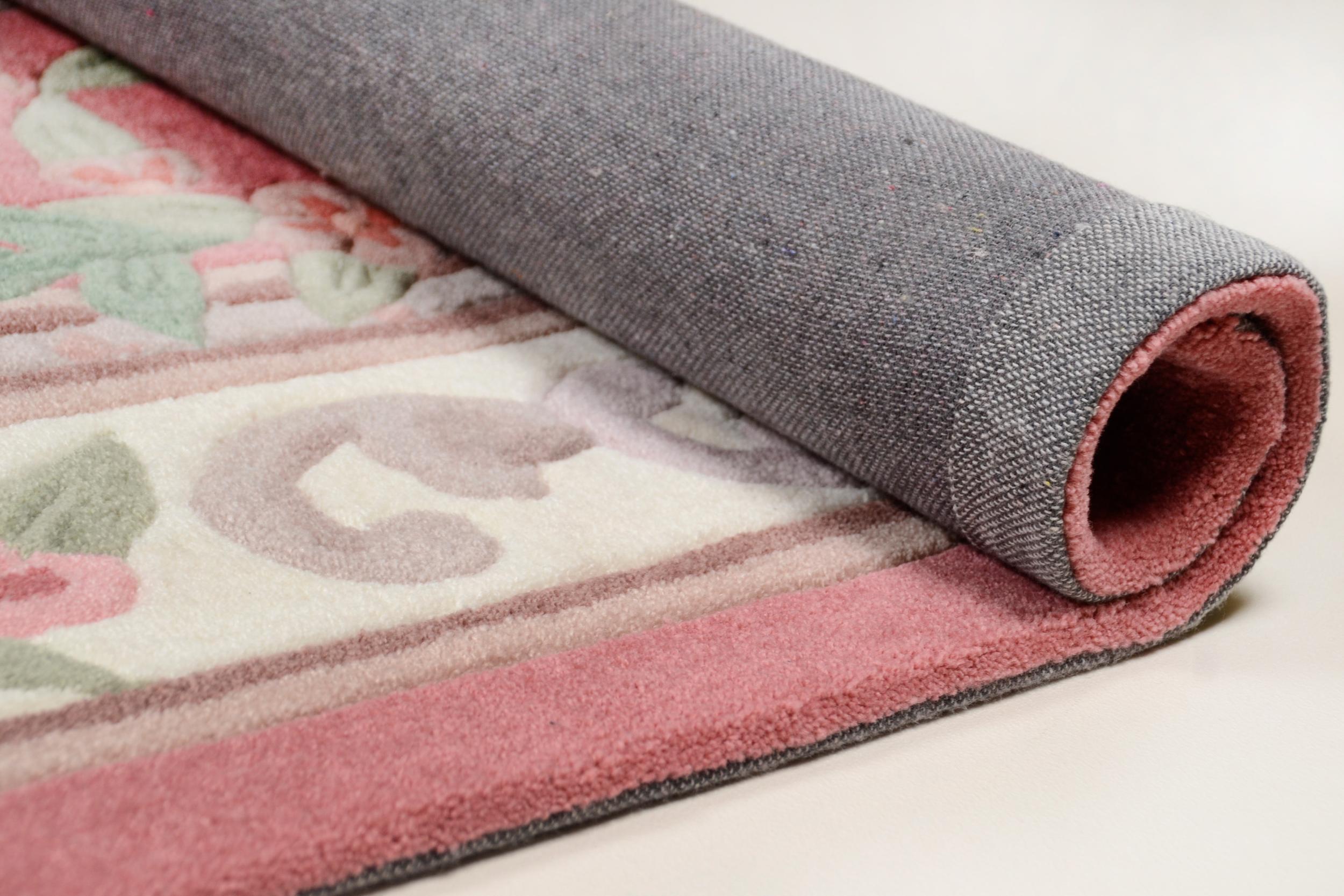 Wohnzimmer Teppich Ming 501 250 Rose aus 100% Polyacryl, in der Farbe Rose | Homerugs - Detailsicht (3)