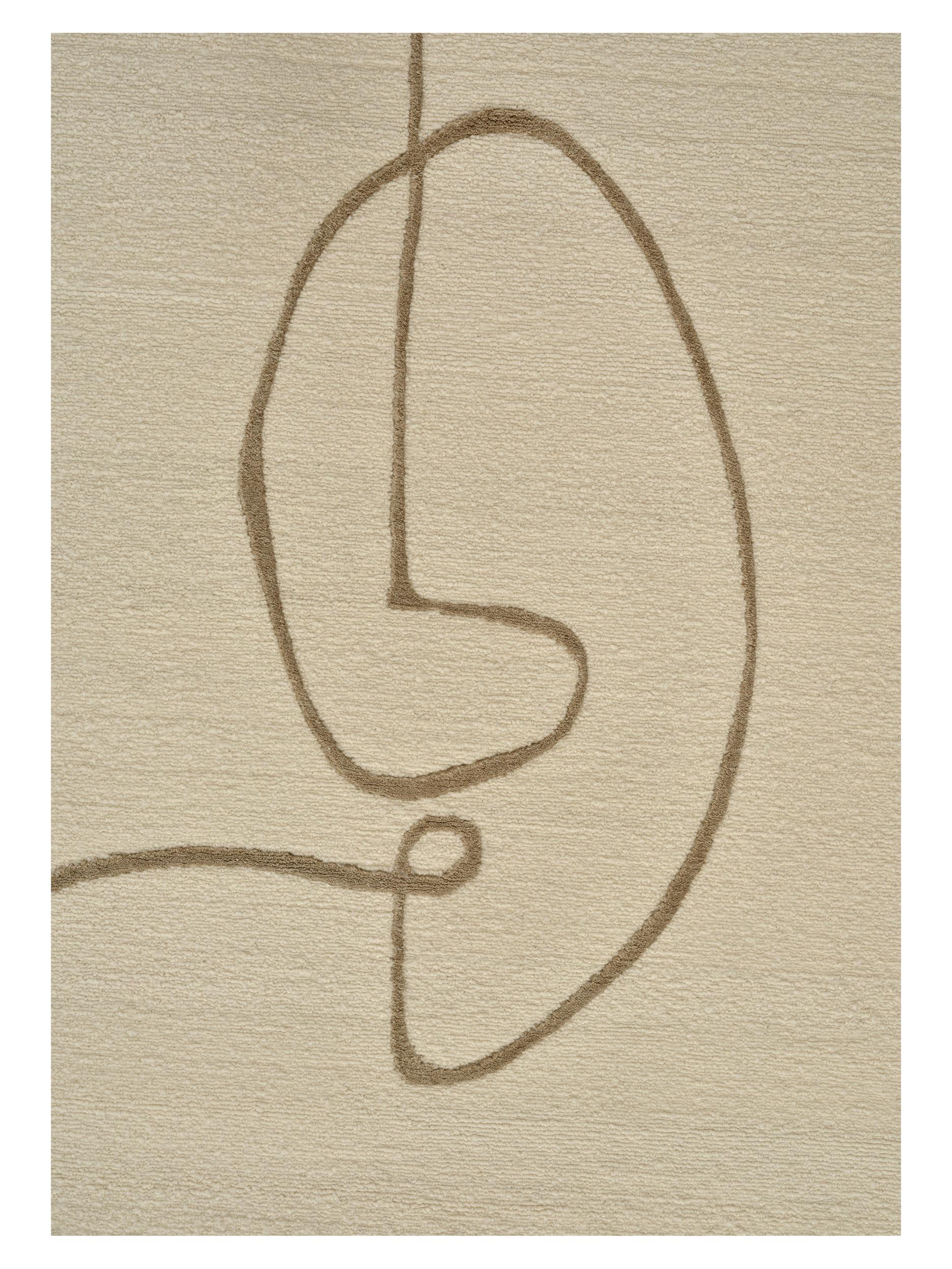 Wohnzimmer Teppich Facial Maze Ivory aus 35% Wolle, 35% Baumwolle, 30% Viskose, in der Farbe Ivory | Homerugs - Detailsicht (4)