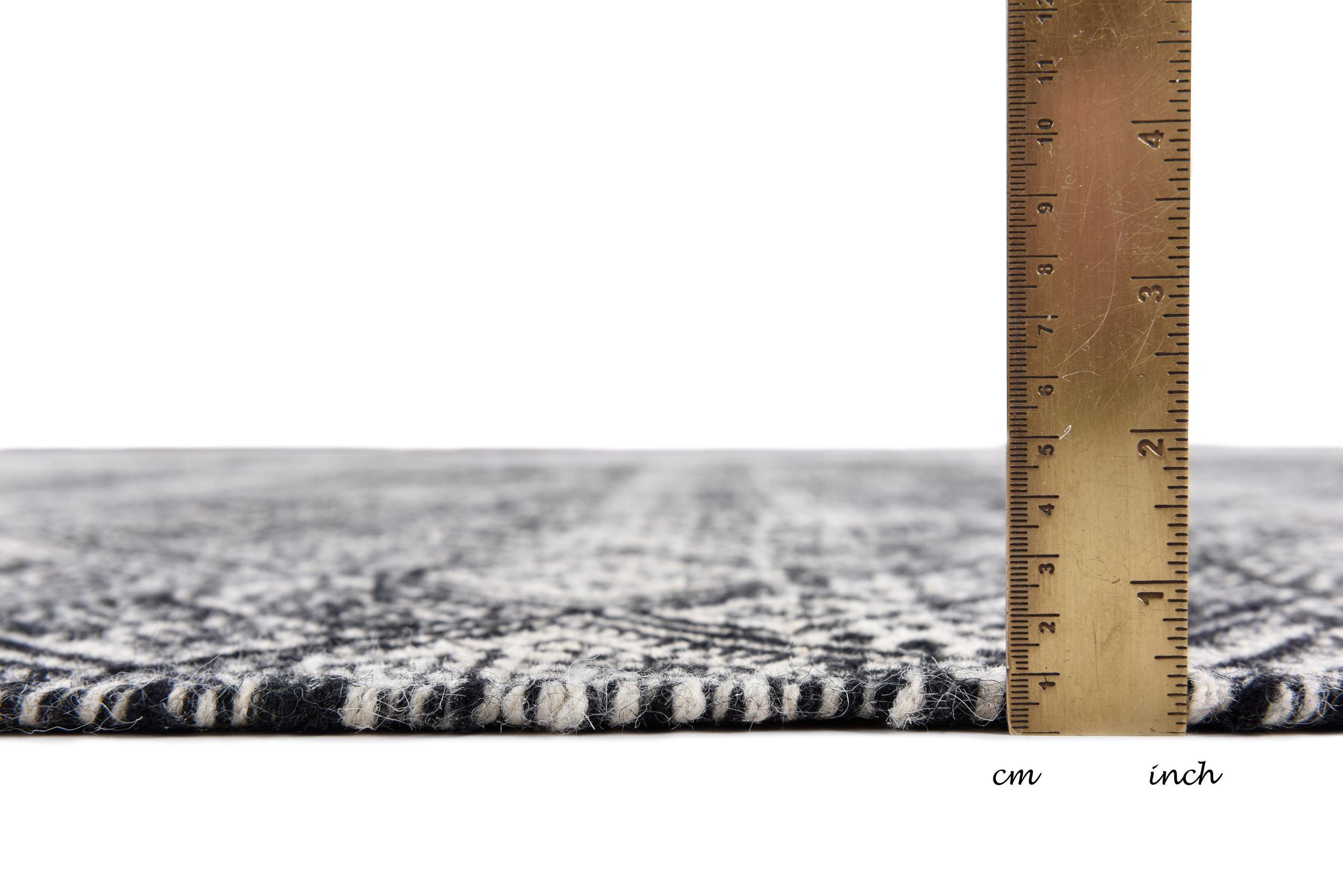 Wohnzimmer Teppich Molde 14005 615 Black/White aus 100% Schurwolle, in der Farbe Black/White | Homerugs - Detailsicht (5)