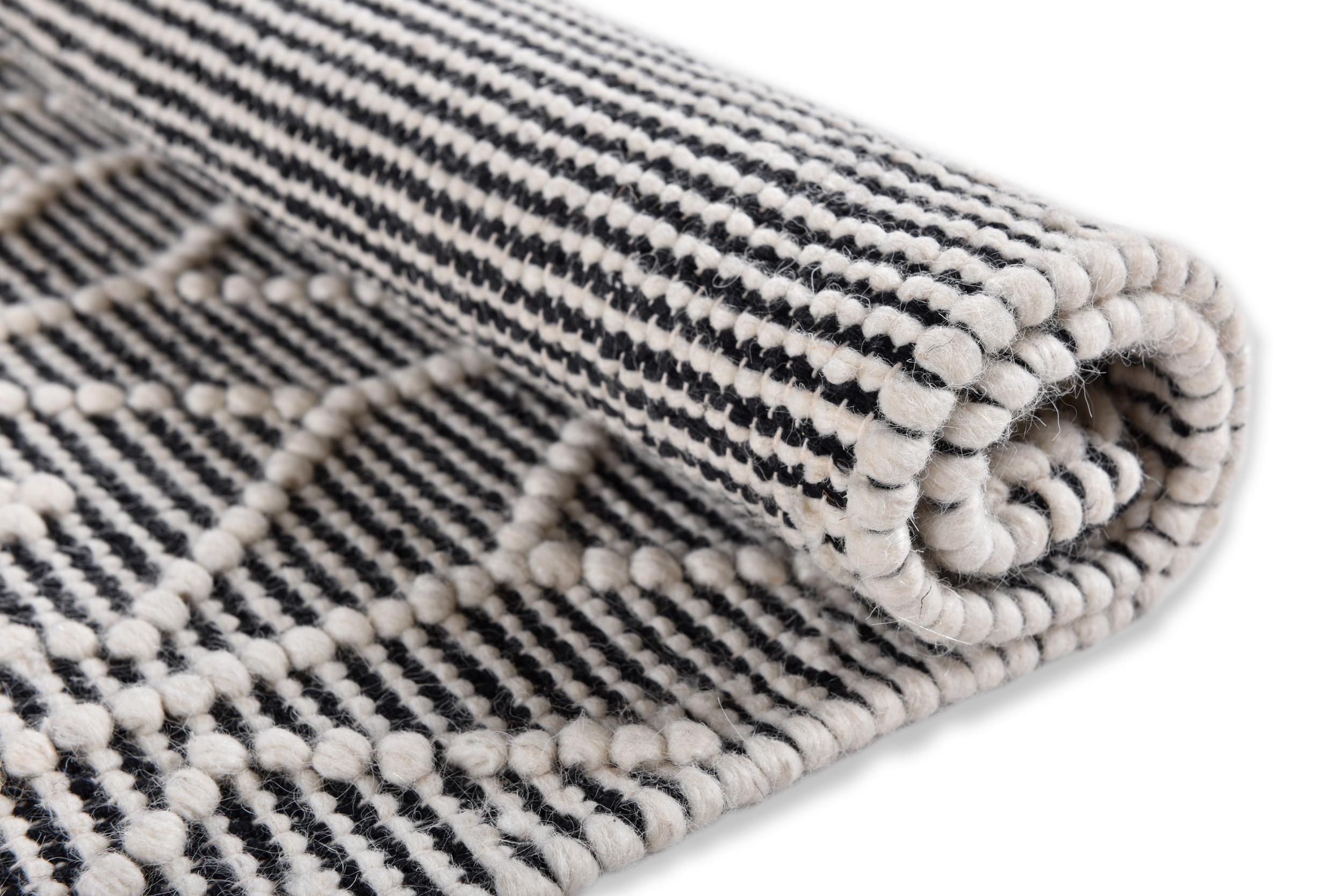 Schlafzimmer Teppich Colored Macrame Two 650 Grey aus 90% Schurwolle + 10% Baumwolle, in der Farbe Grey | Homerugs - Detailsicht (3)
