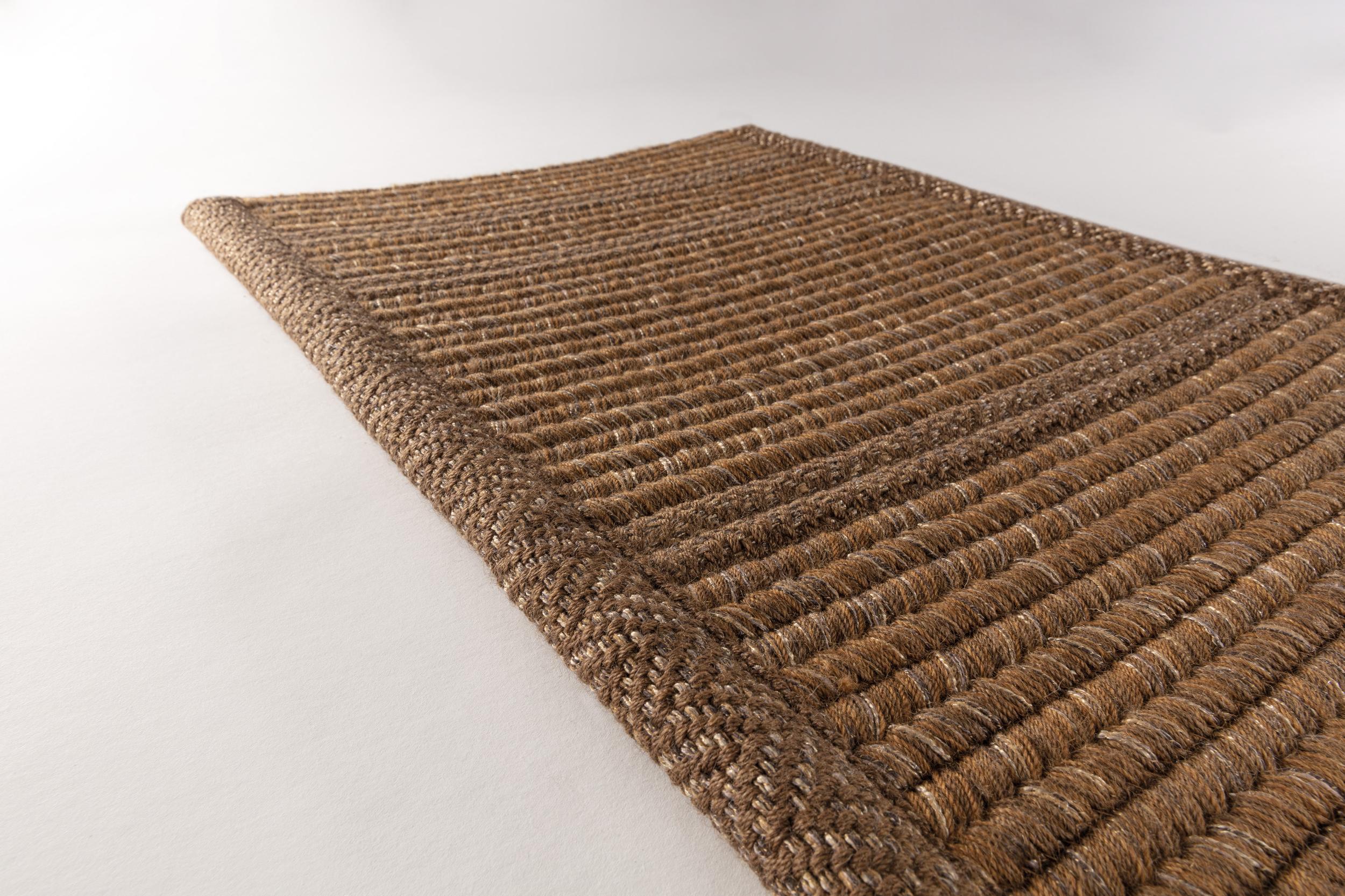 Wohnzimmer Teppich Palazzo Ochre aus 76% Wolle, 14% Leinen, 3% Polyester, 5% Baumwolle, 2% Acryl, in der Farbe Ochre | Homerugs - Detailsicht (3)