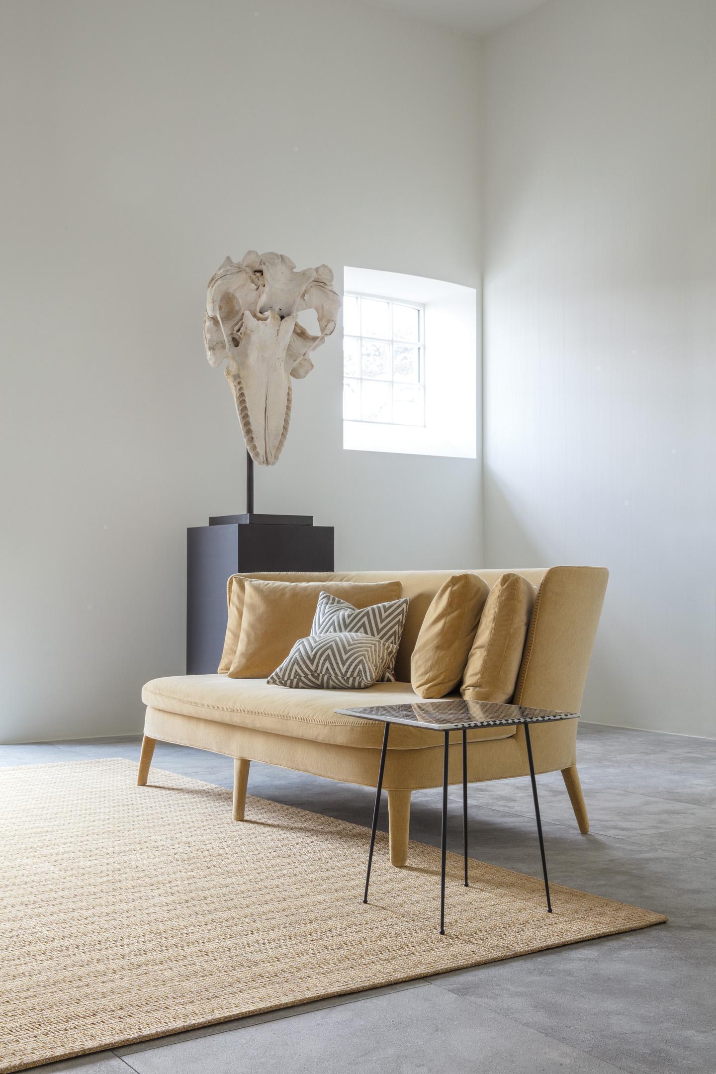 Flur / Korridor Teppich Chic Nugget aus 45% Leinen, 18% Polyester, 18% Baumwolle, 14% Viskose, 5% Acryl, in der Farbe Nugget | Homerugs - Draufsicht