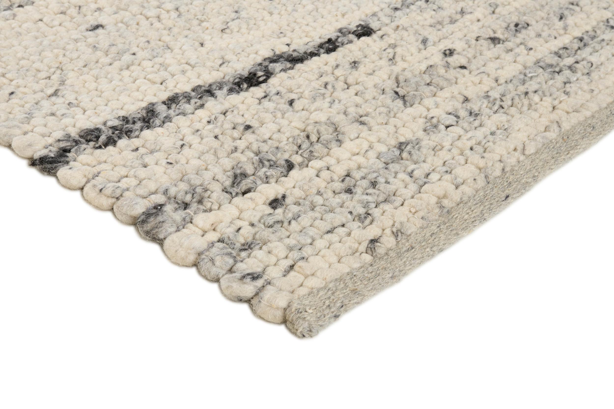 Teppich Stone Grey-01 aus Wolle, in der Farbe Beige, Grau | Homerugs - Detailsicht (4)