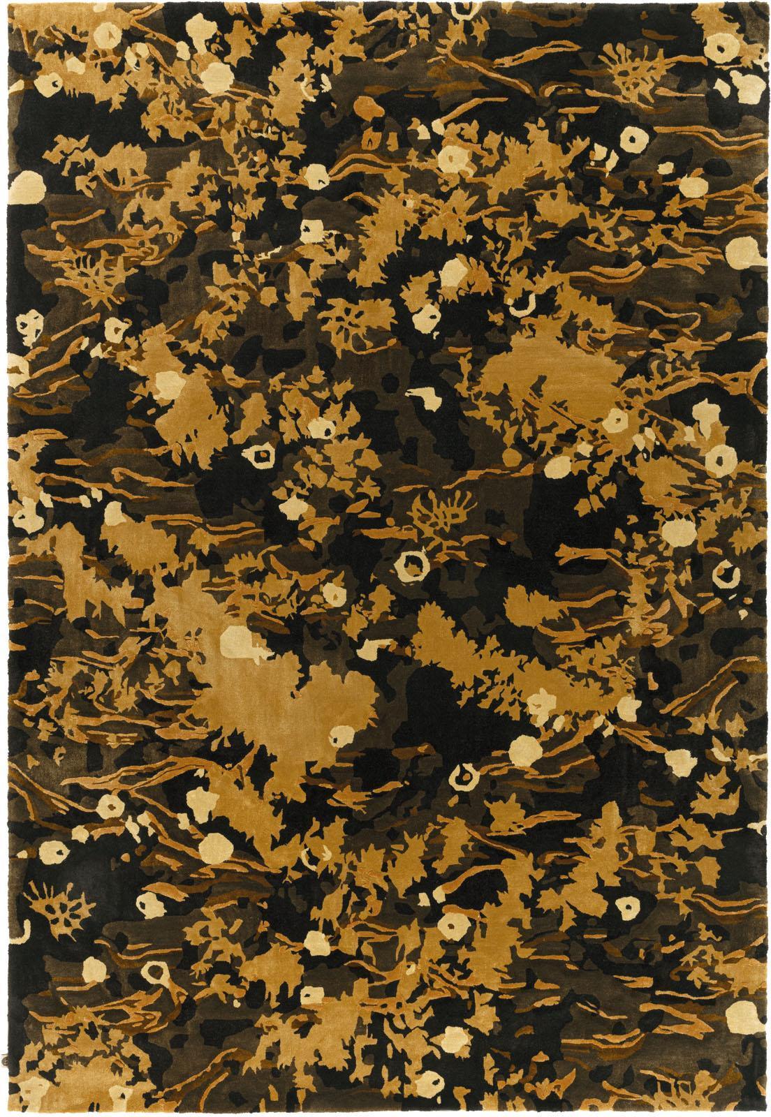 Wohnzimmer Teppich Sakura Onyx Gold aus 100% Meerseide, in der Farbe Onyx Gold | Homerugs - Draufsicht