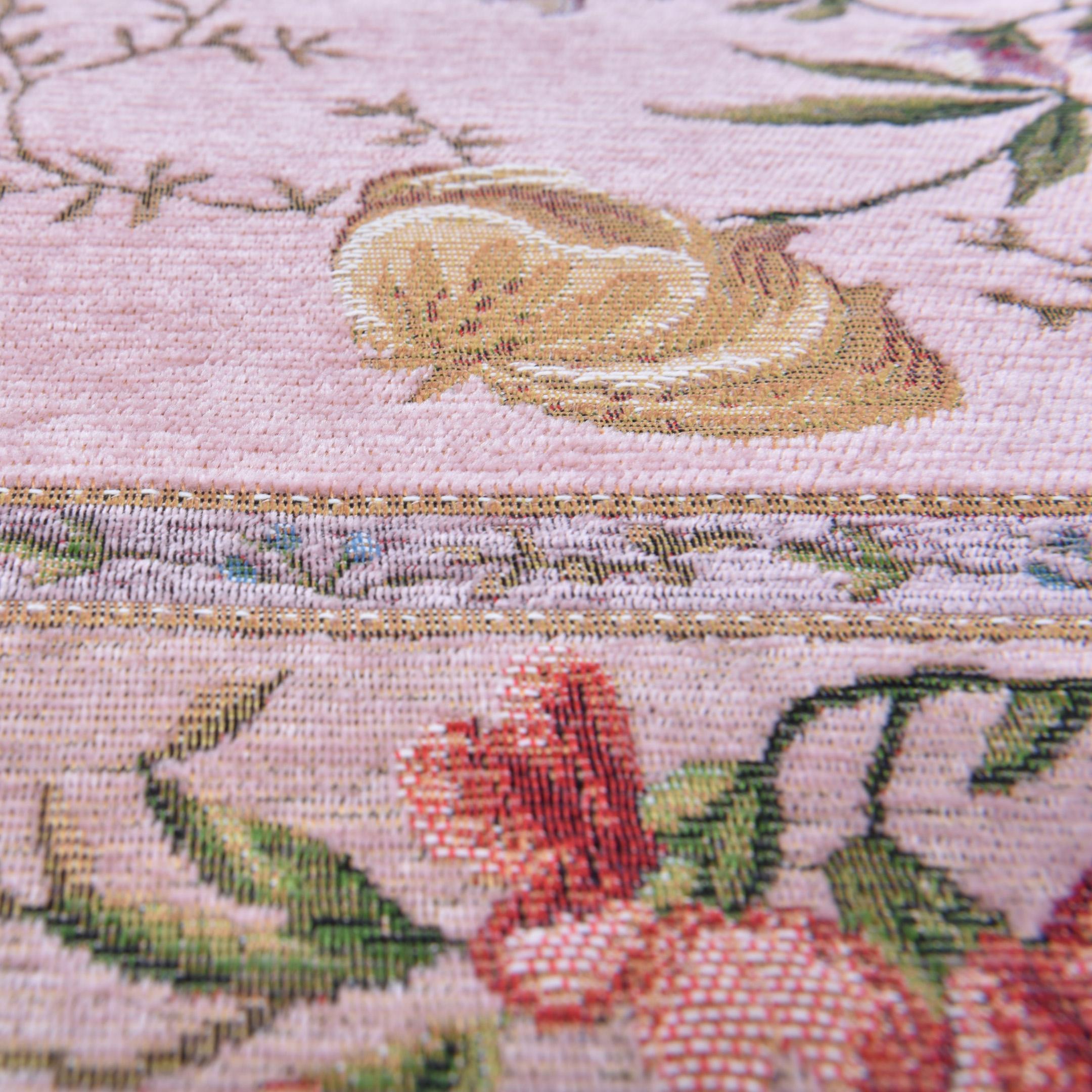 Wohnzimmer Teppich Flomi Sagrini 250 Rose aus 63% Polyester 27% Polypropylen 10% Baumwolle, in der Farbe Rose | Homerugs - Draufsicht