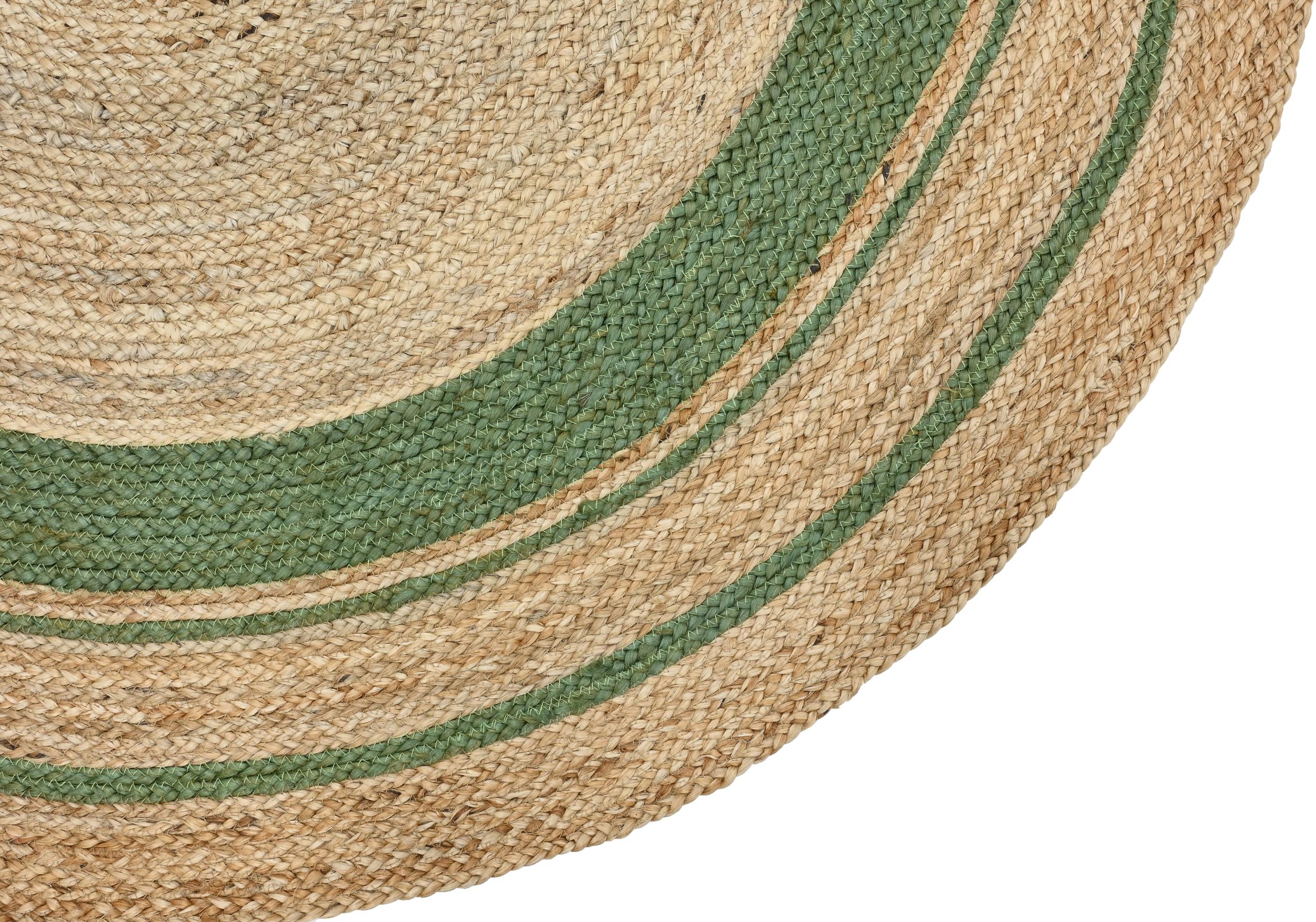 Flur / Korridor Teppich Jute-Teppich Aura Jute 2 Natur/Olive aus 100% Jute, in der Farbe Natur/Olive | Homerugs - Detailsicht (8)