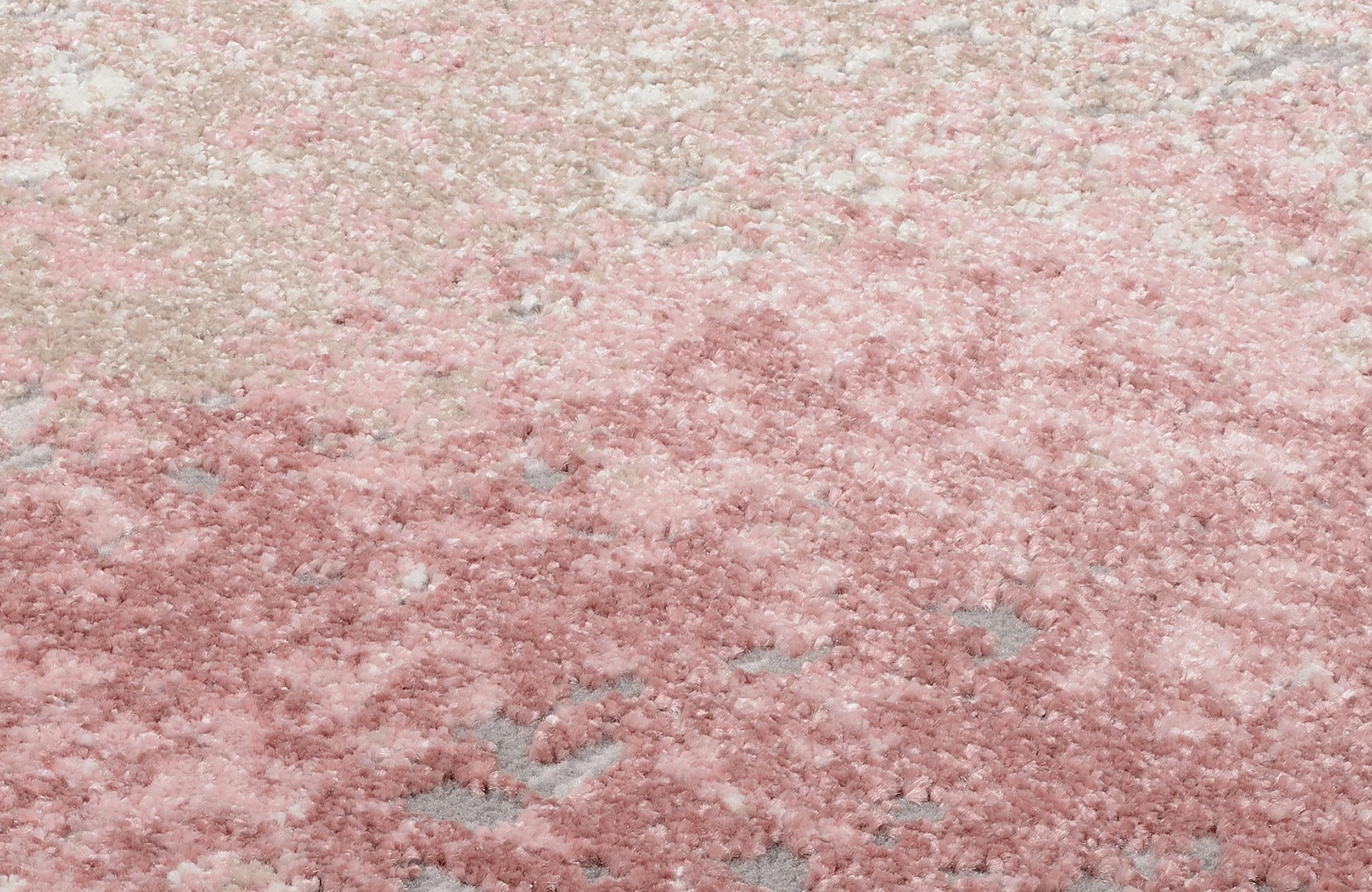 Teppich Light & Schadow 07 Creme-Rosa aus 75% Polypropylen, 25% Polyester, in der Farbe Creme-Rosa | Homerugs - Raumansicht