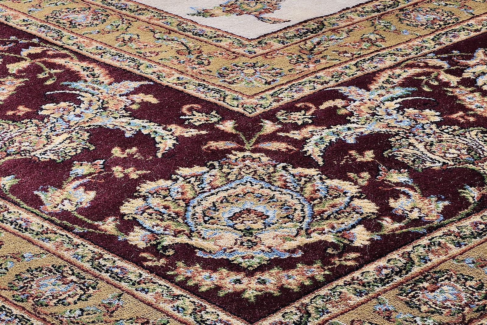 Wohnzimmer Teppich Silk Line Allover Creme-Rot aus 95% Modal, 5% Seide, in der Farbe Creme-Rot | Homerugs - Detailsicht (4)