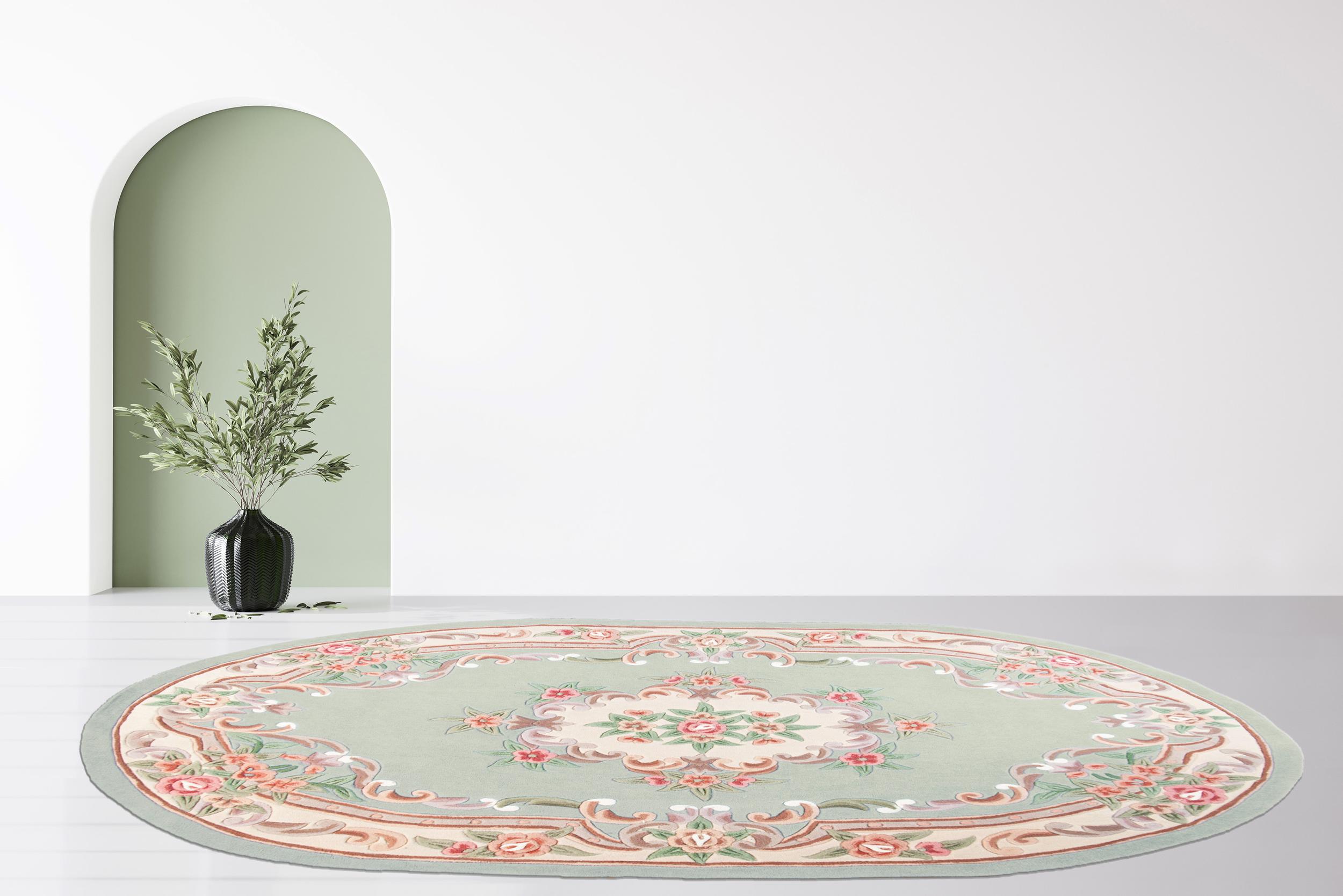 Wohnzimmer Teppich Ming 501 300 Green aus 100% Polyacryl, in der Farbe Green | Homerugs - Detailsicht (4)