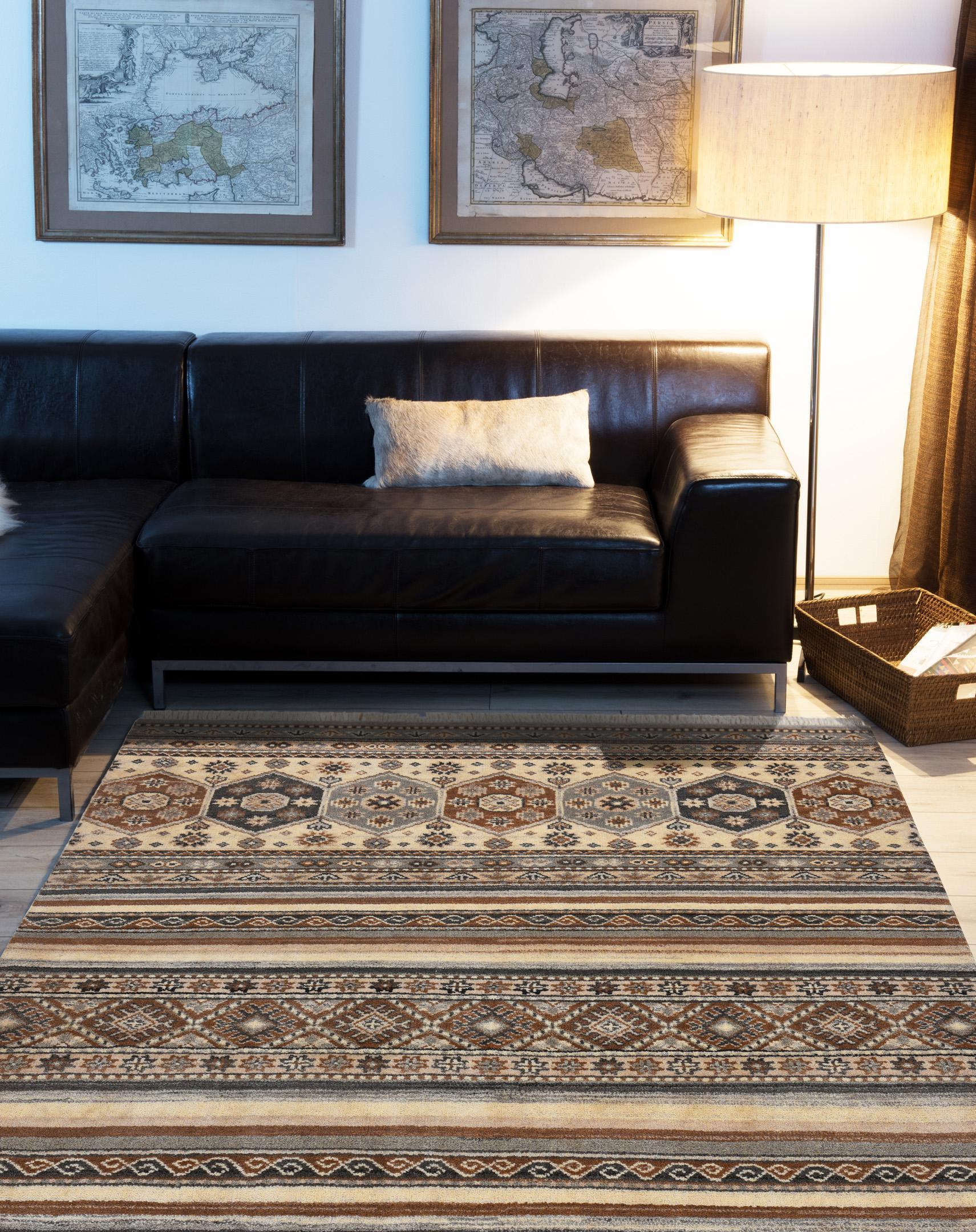 Schlafzimmer Teppich Imperial Schaal 1719 100 Natural aus 100% Schurwolle, in der Farbe Natural | Homerugs - Detailsicht (5)