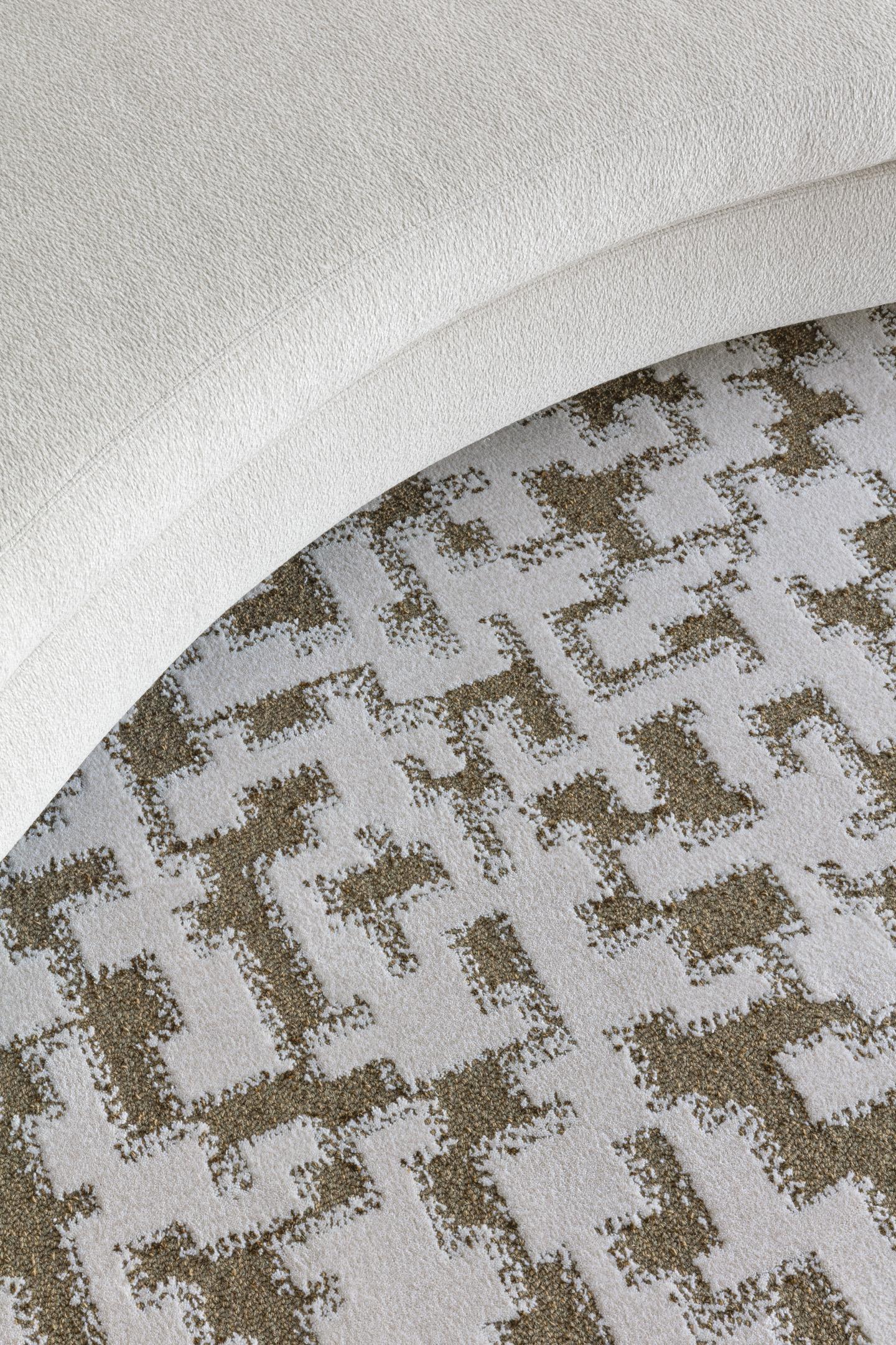 Living room rug Tonic Nomad Golden, Wool with silk, in colour Golden | Homerugs - Detail View (3)
