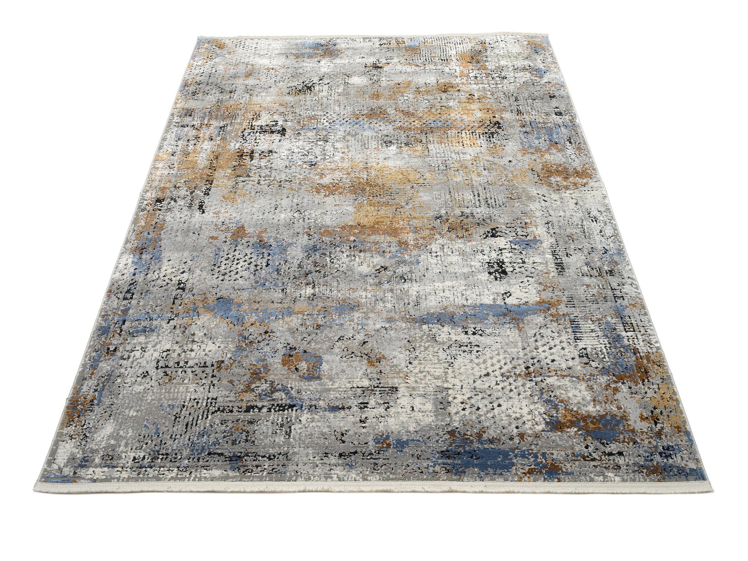 Schlafzimmer Teppich Impression Lucerne Grau-Multicolor aus 70% Viskose, 30% Polyacryl, in der Farbe Grau-Multicolor | Homerugs - Detailsicht (7)