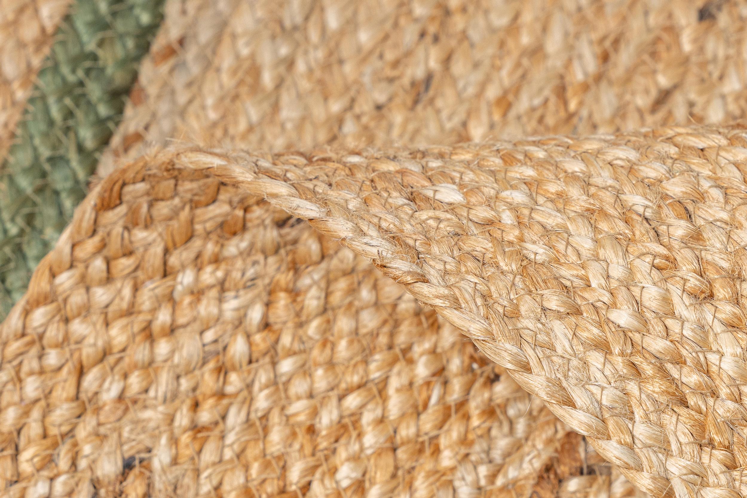 Flur / Korridor Teppich Jute-Teppich Aura Jute 1 Natur/Olive aus 100% Jute, in der Farbe Natur/Olive | Homerugs - Detailsicht (6)