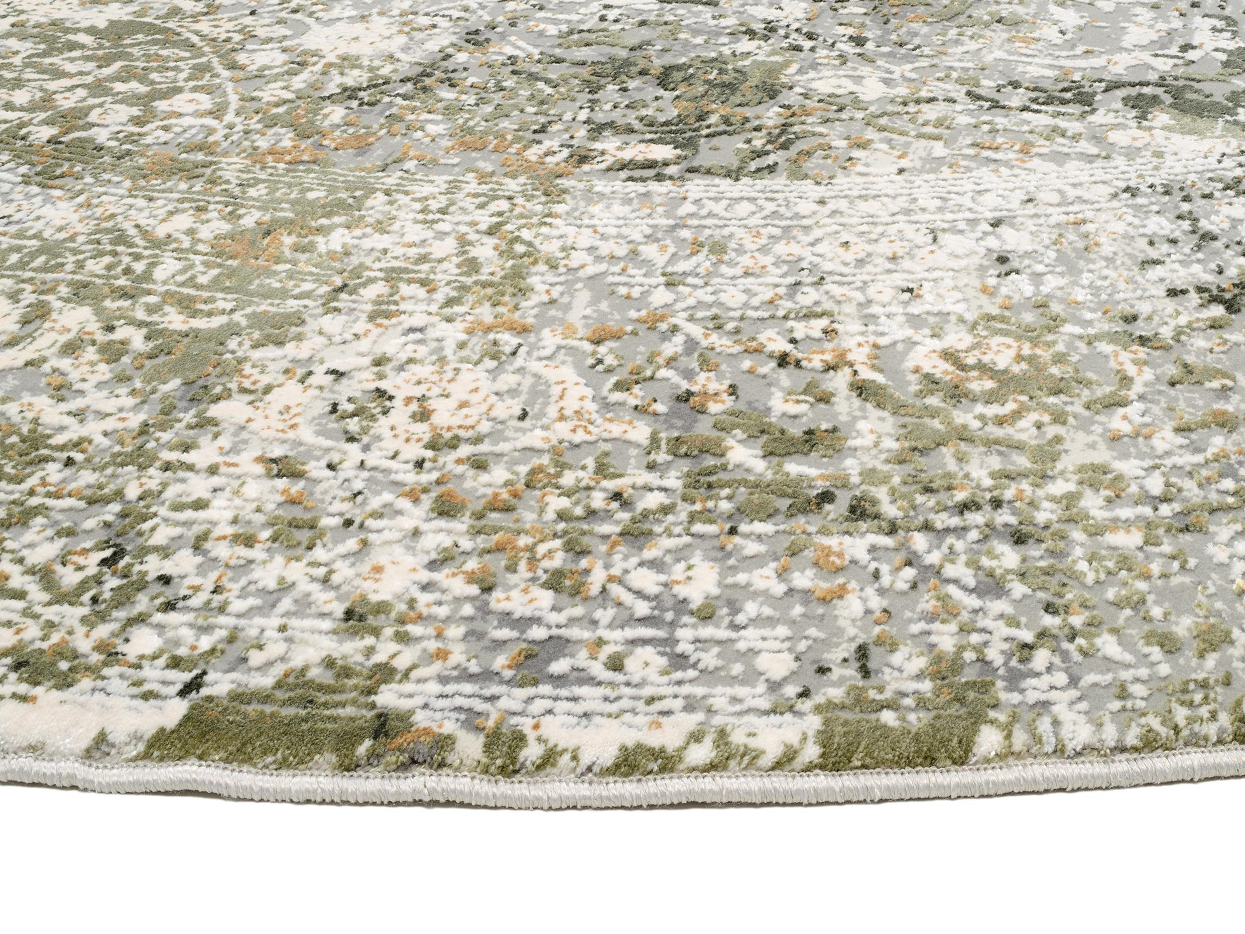 Hallway / Corridor rug Impress 04 Grau-Grün, Bamboo silk / Viscose, in colour Grey-green | Homerugs - Top View
