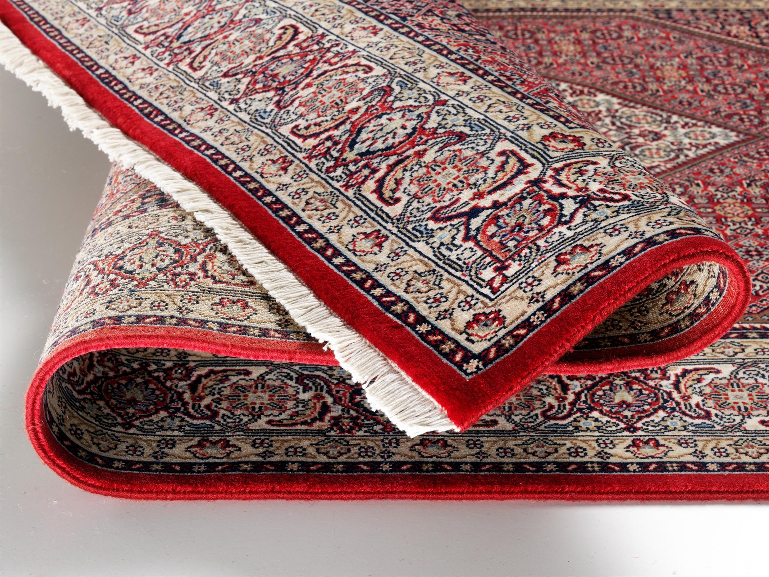 Wohnzimmer Teppich Ranci Bidjar Rot-Creme aus 100% Schurwolle, in der Farbe Rot-Creme | Homerugs - Detailsicht (3)