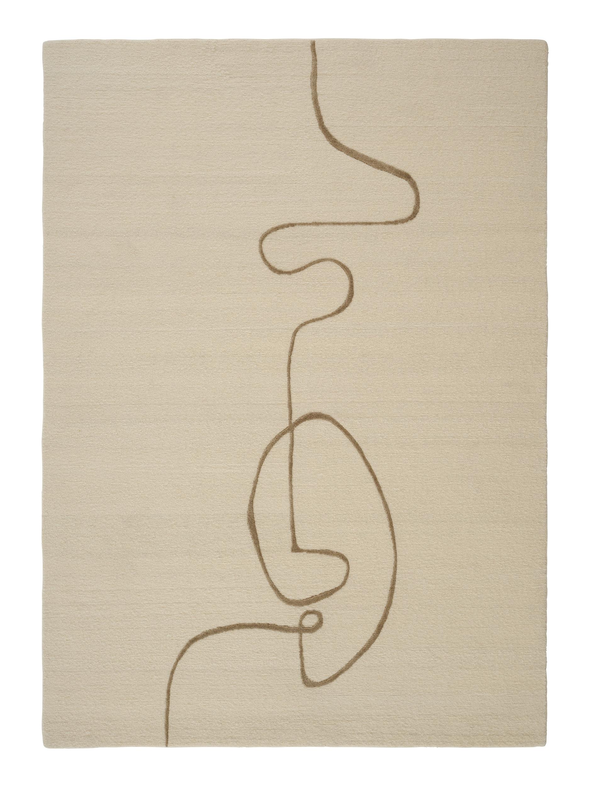 Wohnzimmer Teppich Facial Maze Ivory aus 35% Wolle, 35% Baumwolle, 30% Viskose, in der Farbe Ivory | Homerugs - Draufsicht