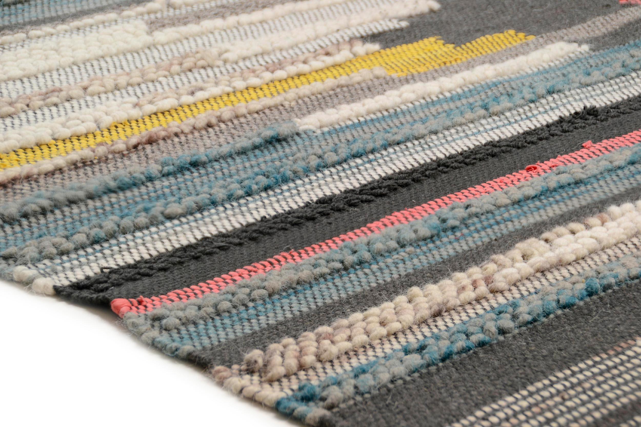 Wohnzimmer Teppich Nomadic-Design Ro-13-3912 800 Multicolor aus 70% Schurwolle / 30% Baumwolle, in der Farbe Multicolor | Homerugs - Detailsicht (3)