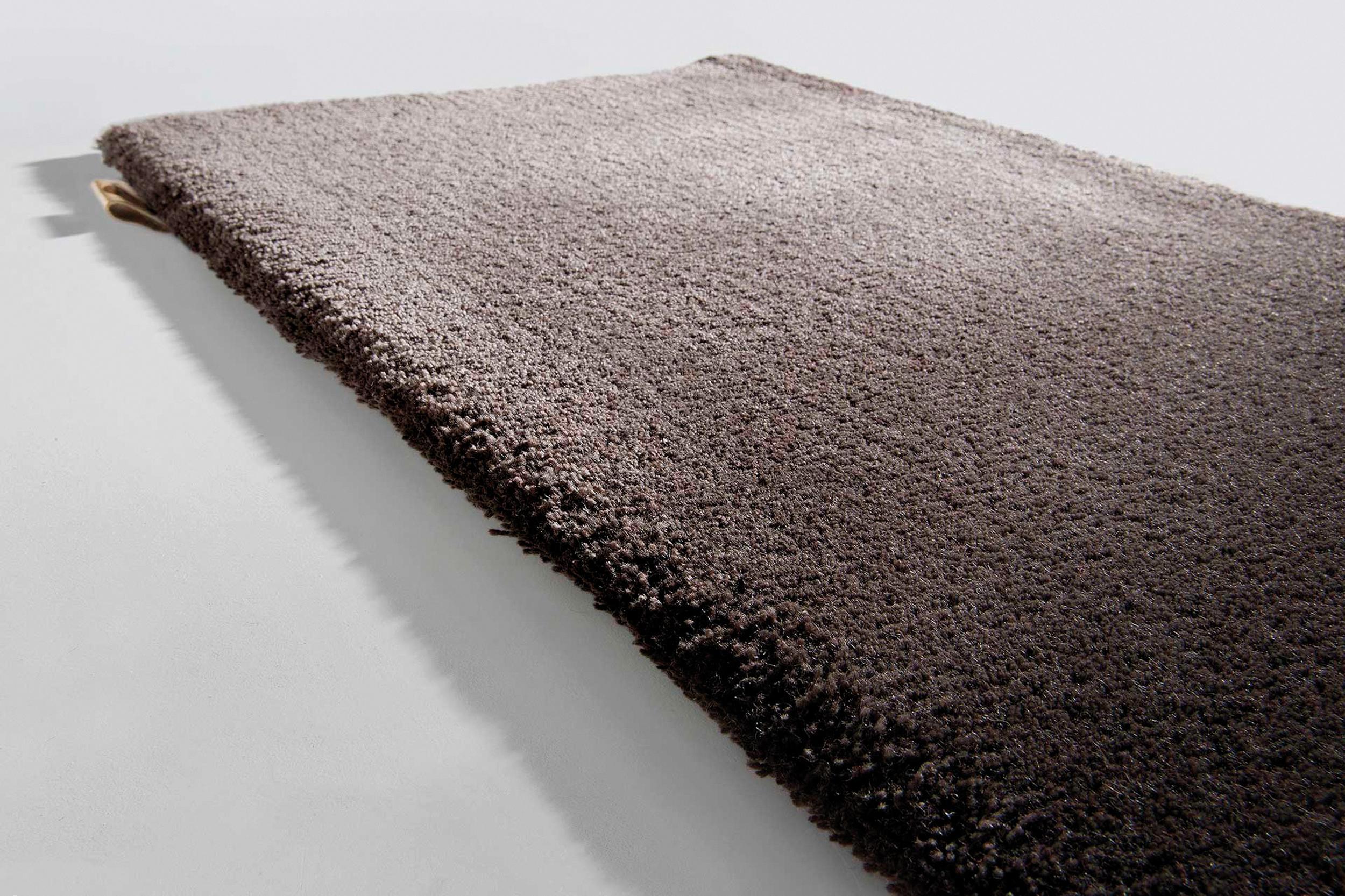 Wohnzimmer Teppich Queensilk Low Turkish Coffee aus 50% Wolle, 50% Seide, in der Farbe Turkish Coffee | Homerugs - Draufsicht