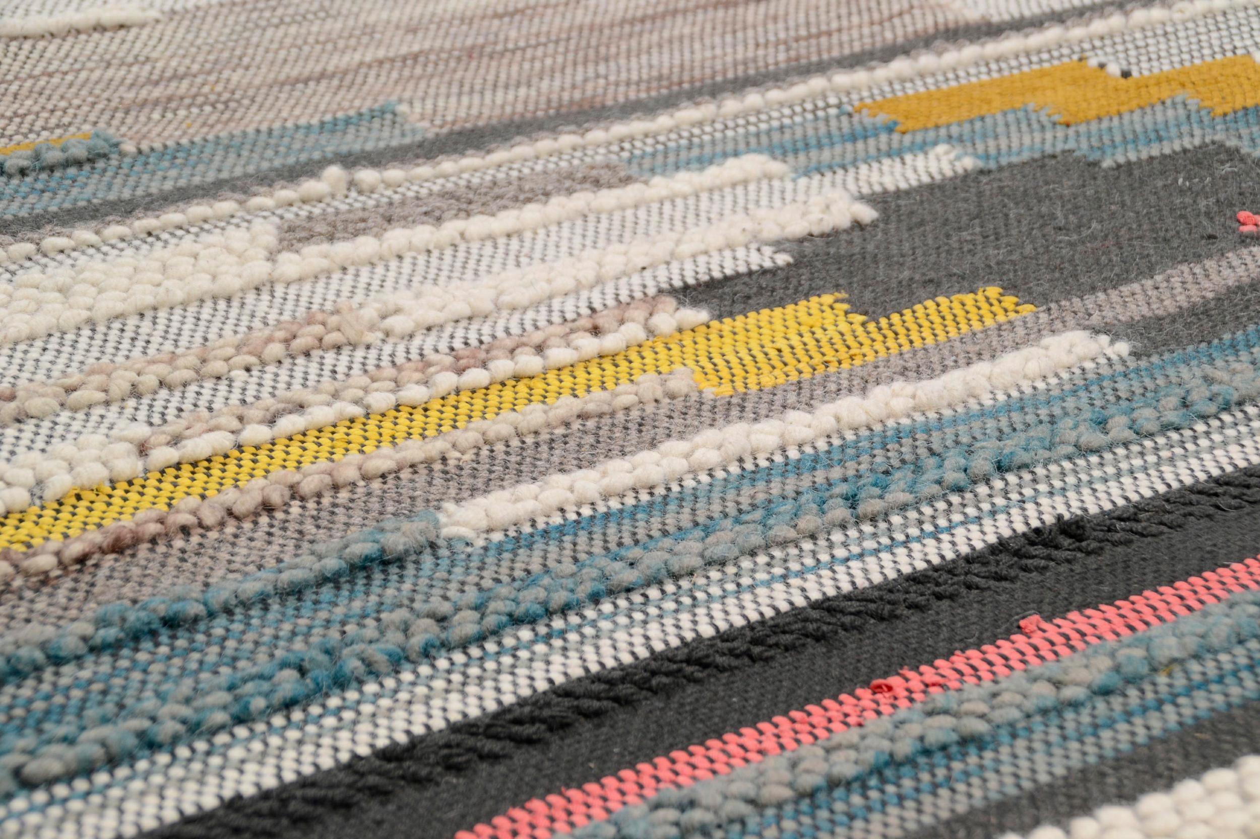 Wohnzimmer Teppich Nomadic-Design Ro-13-3912 800 Multicolor aus 70% Schurwolle / 30% Baumwolle, in der Farbe Multicolor | Homerugs - Detailsicht (4)