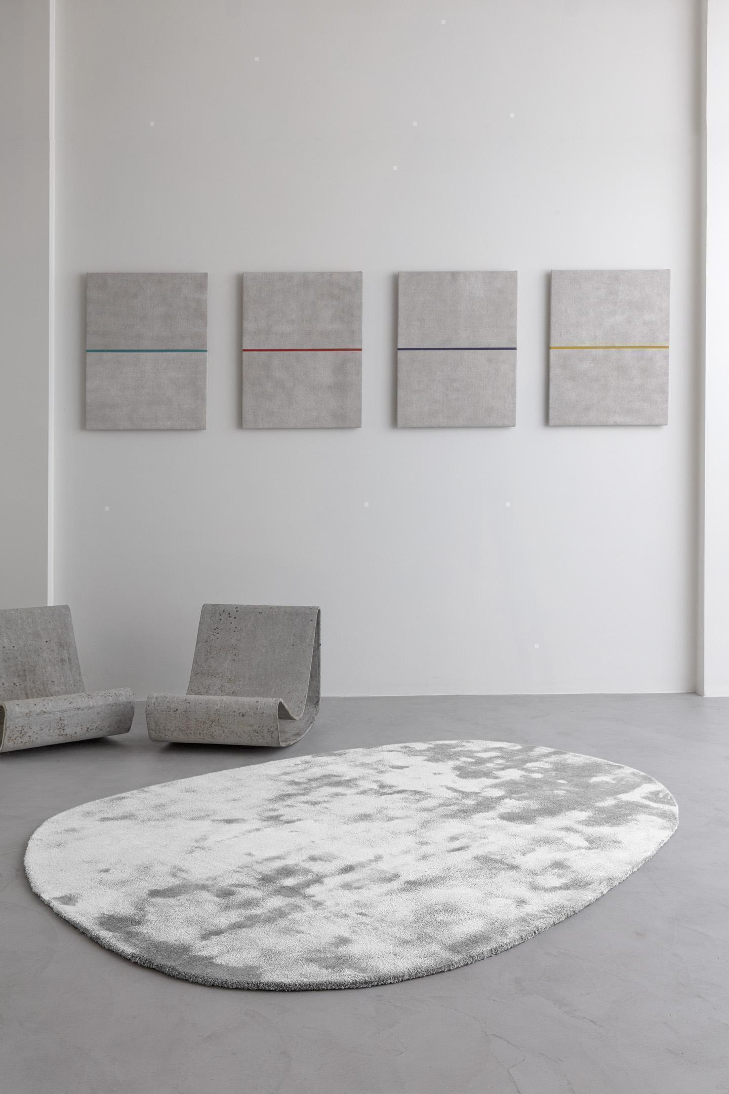 Schlafzimmer Teppich Astral Antartica aus 100% Tencel, in der Farbe Antartica | Homerugs - Draufsicht