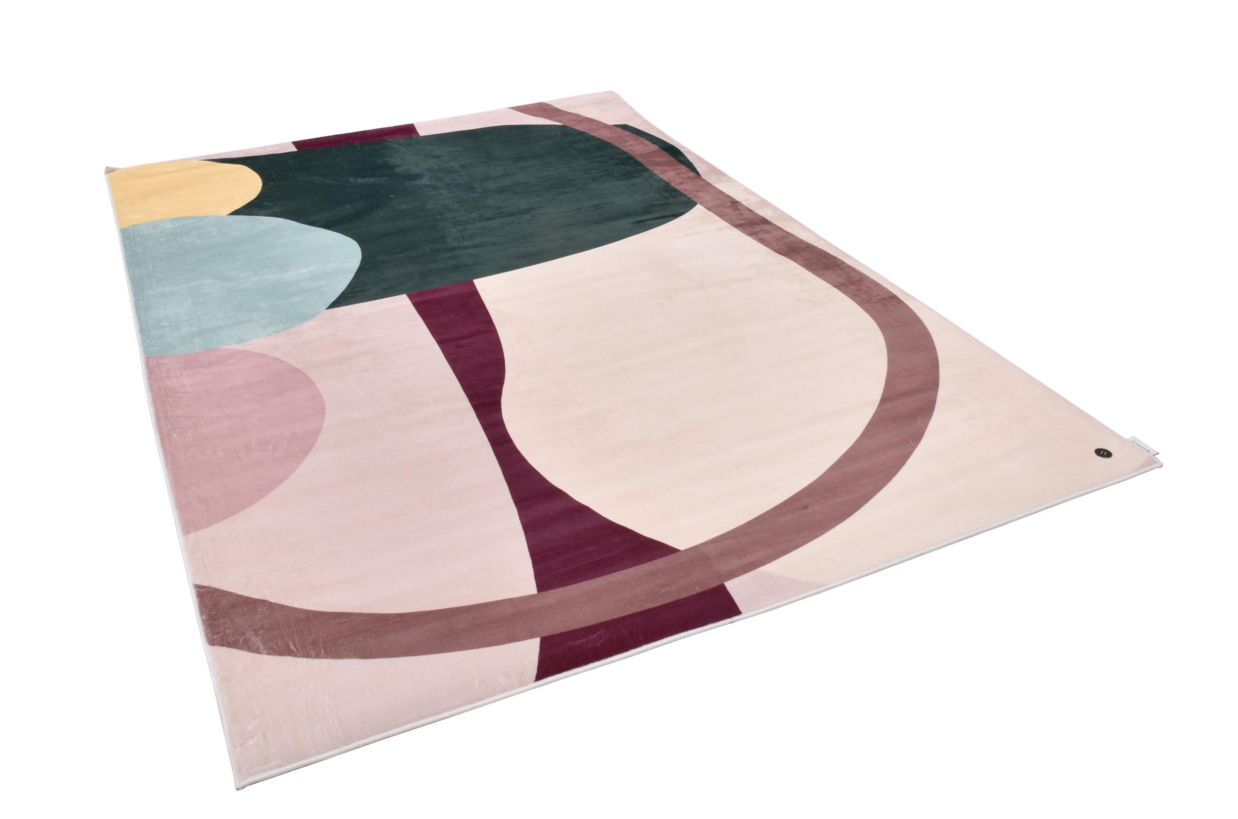 Schlafzimmer Teppich Shapes Four 305 Green/Multi aus 100% Polyester (Microfaser), in der Farbe Green/Multi | Homerugs - Raumansicht