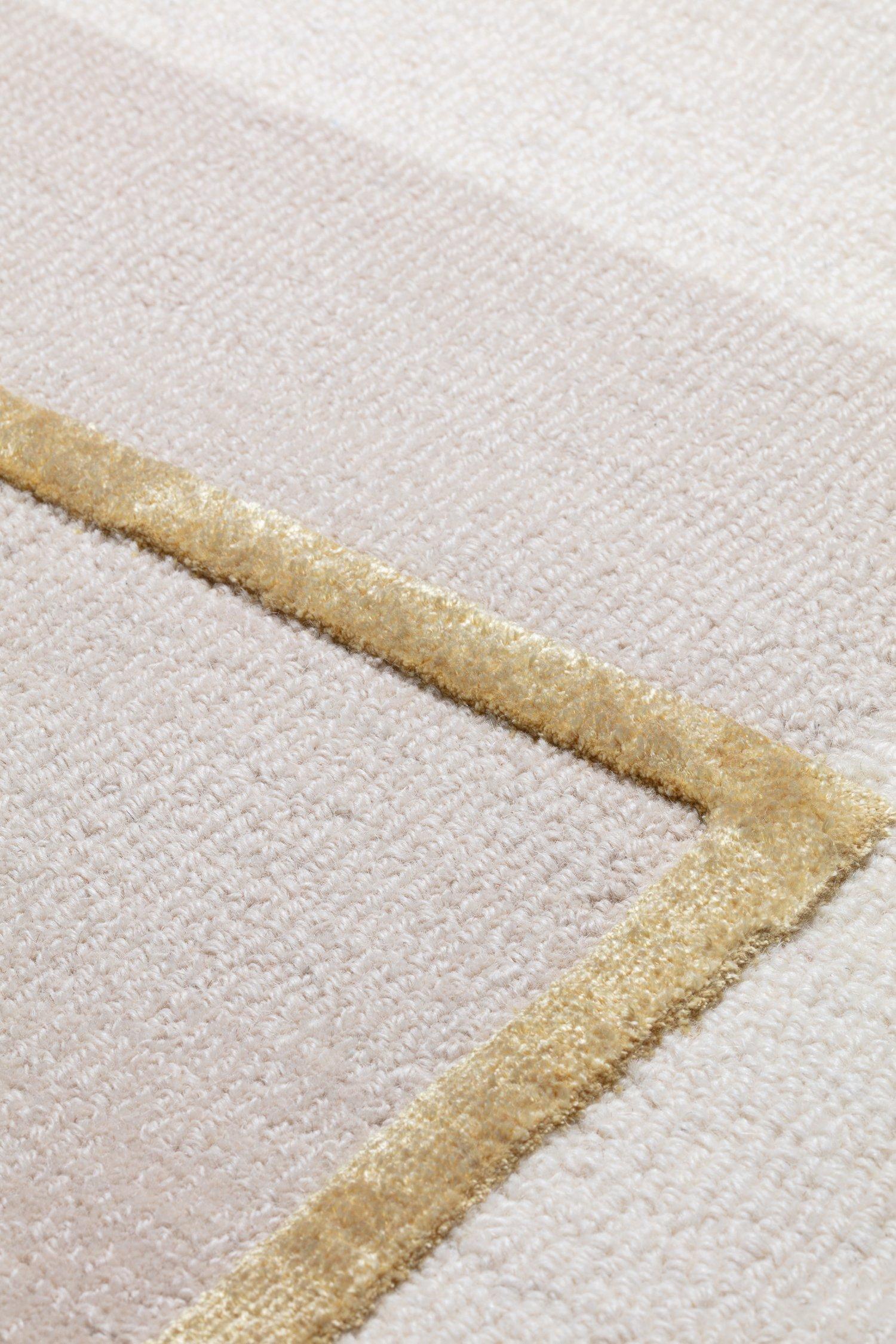 Wohnzimmer Teppich Layer Cake Beige aus 50% Wolle, 50% Viskose, in der Farbe Beige | Homerugs - Detailsicht (3)
