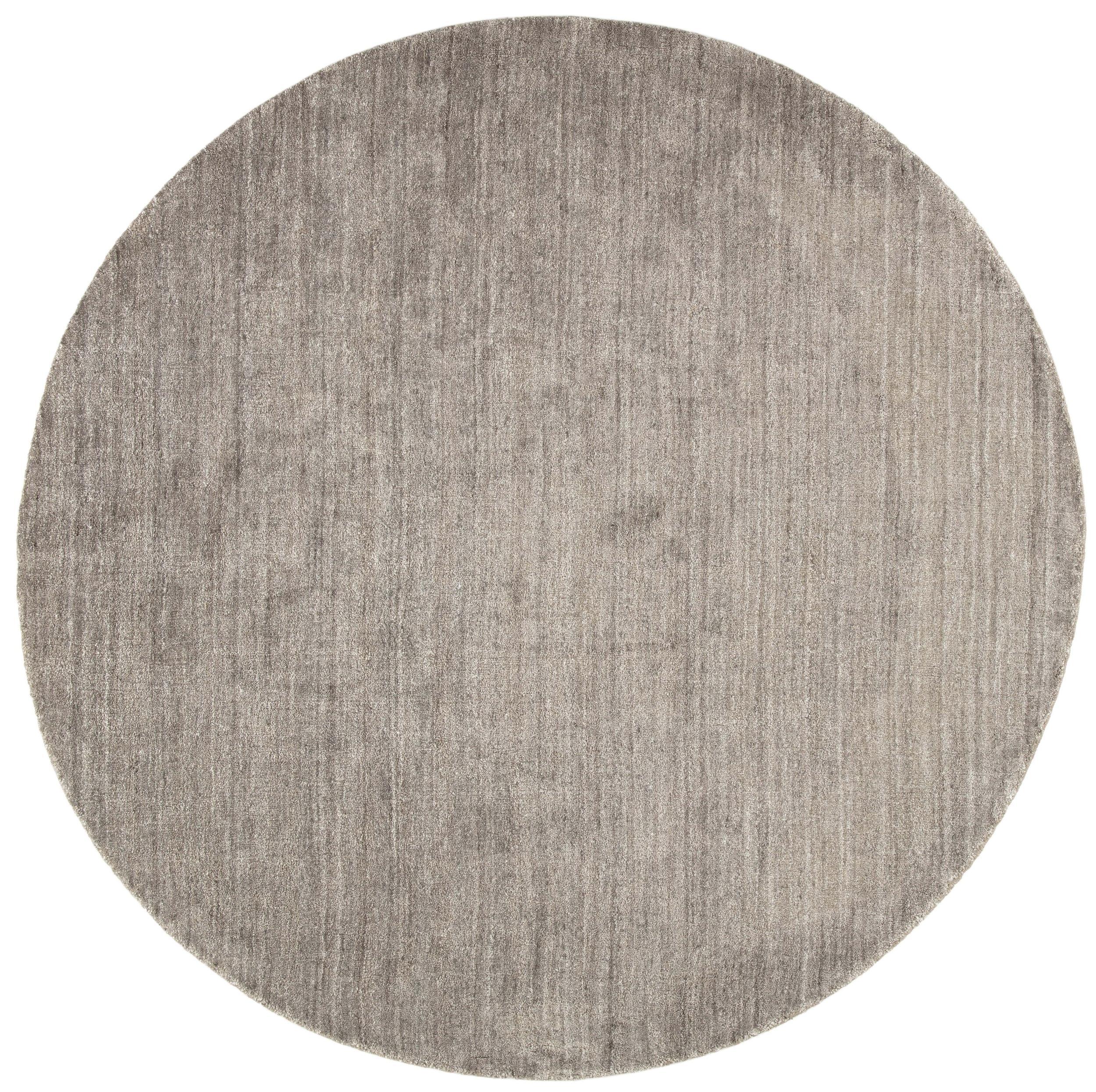 Teppich Plain Dust Round Robusto, Grey Round aus Viskose | Homerugs - Draufsicht