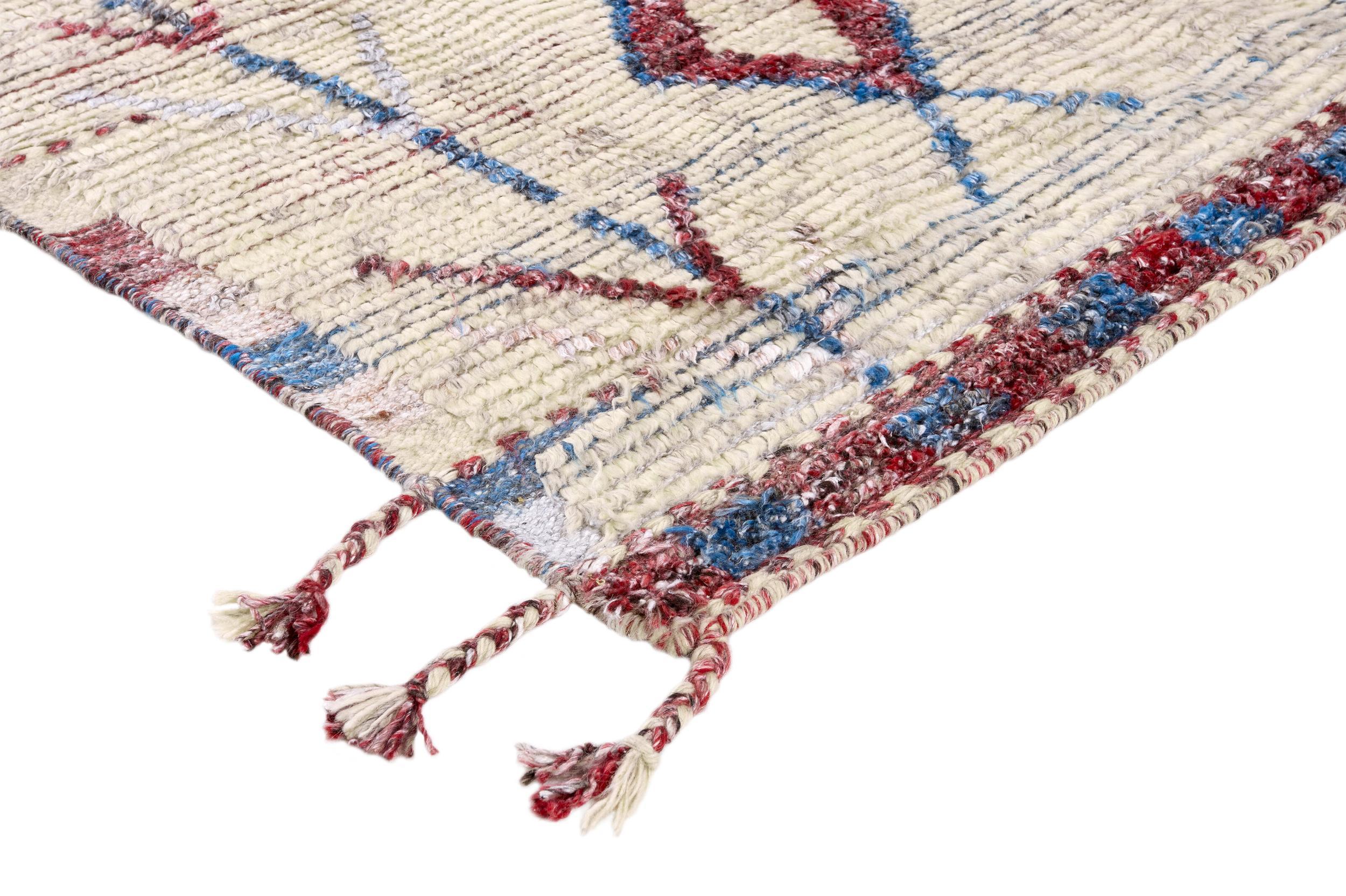 Teppich Tribe MD-39, Ivory Red aus Wolle, in der Farbe Ivory | Homerugs - Detailsicht (3)