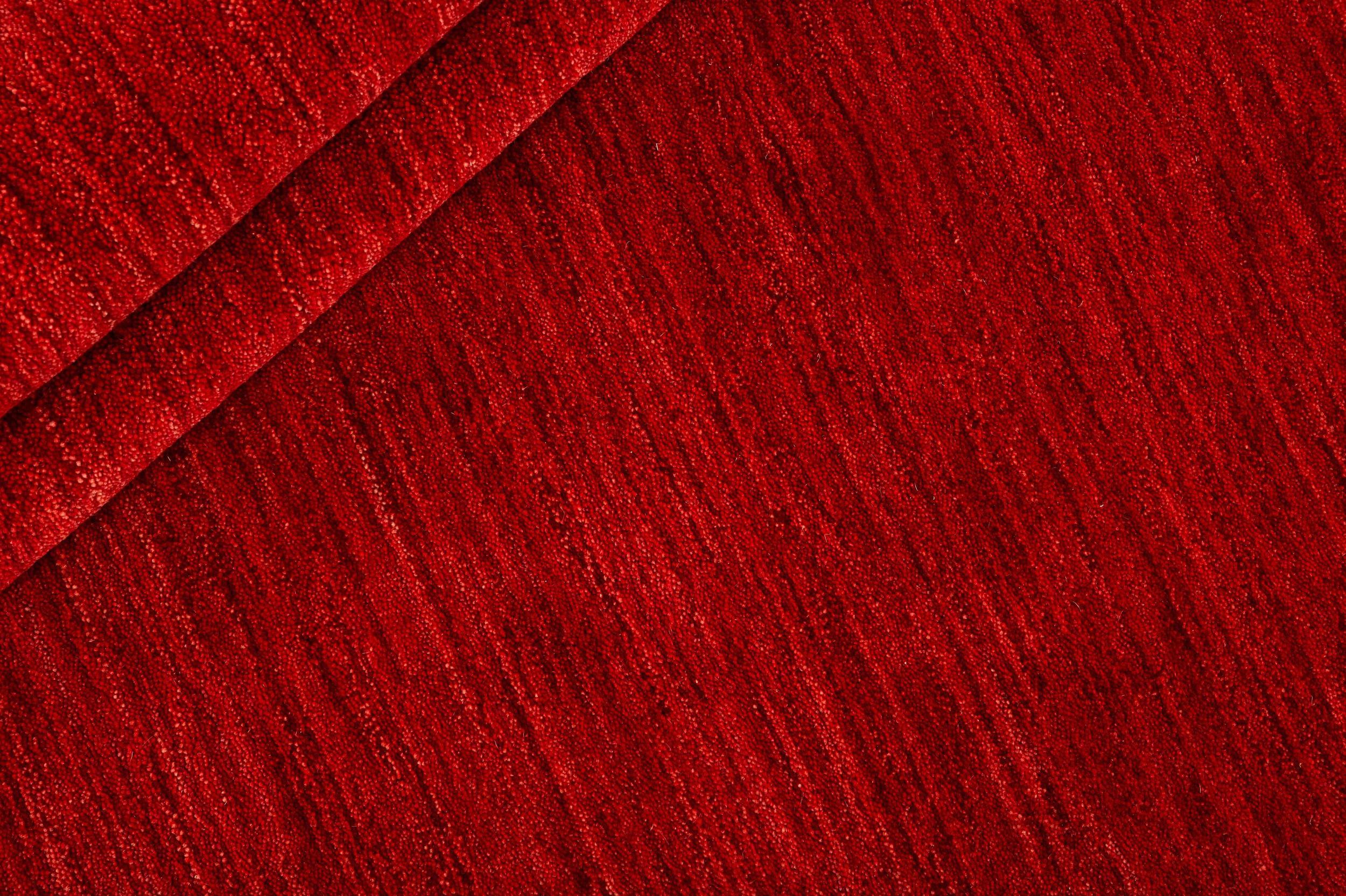 Teppich Panorama Uni Round HLC200126, Red Round aus Wolle, in der Farbe Red | Homerugs - Detailsicht (3)