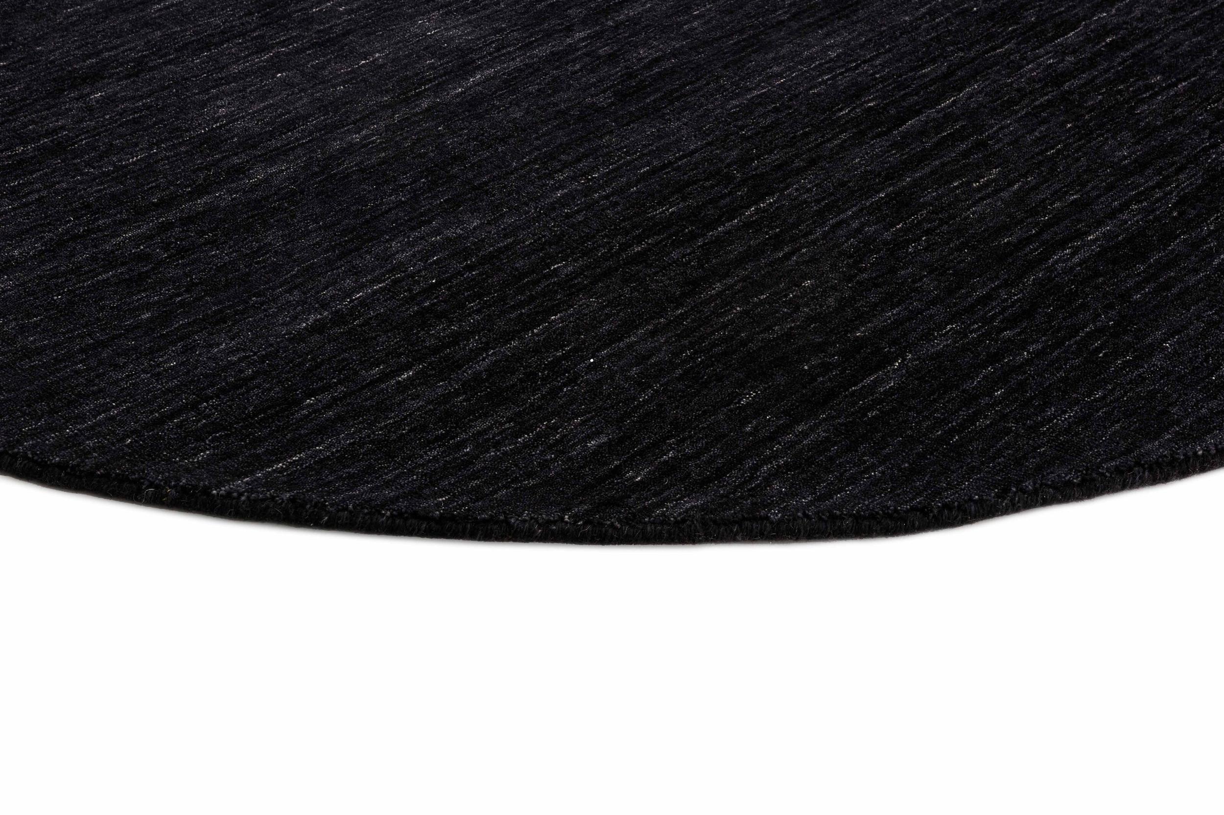 Teppich Panorama Uni Round HLC200126, Black Round aus Wolle, in der Farbe Black | Homerugs - Detailsicht (4)
