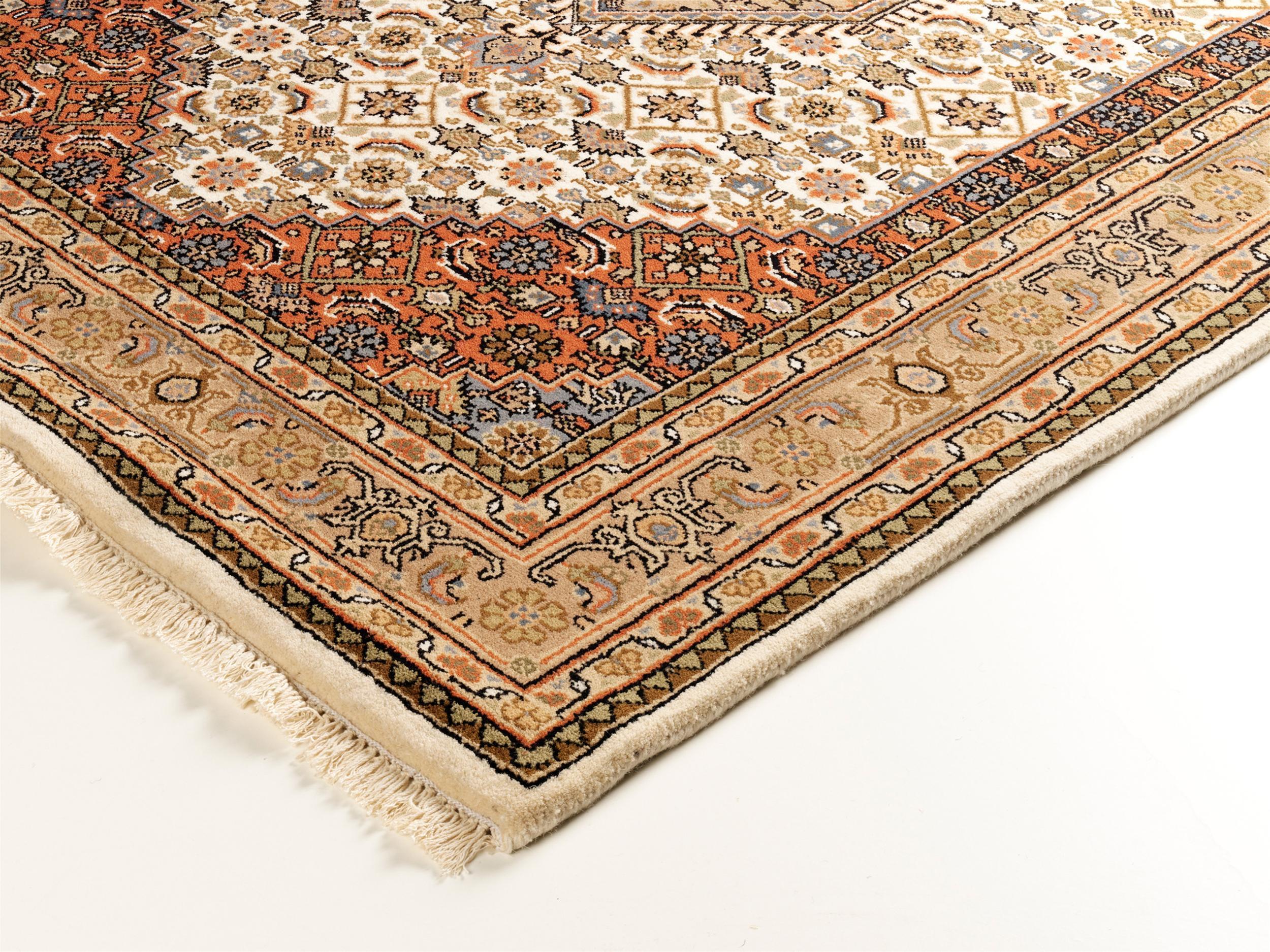 Schlafzimmer Teppich Patna Bidjar Creme-Beige aus 100% Schurwolle, in der Farbe Creme-Beige | Homerugs - Draufsicht