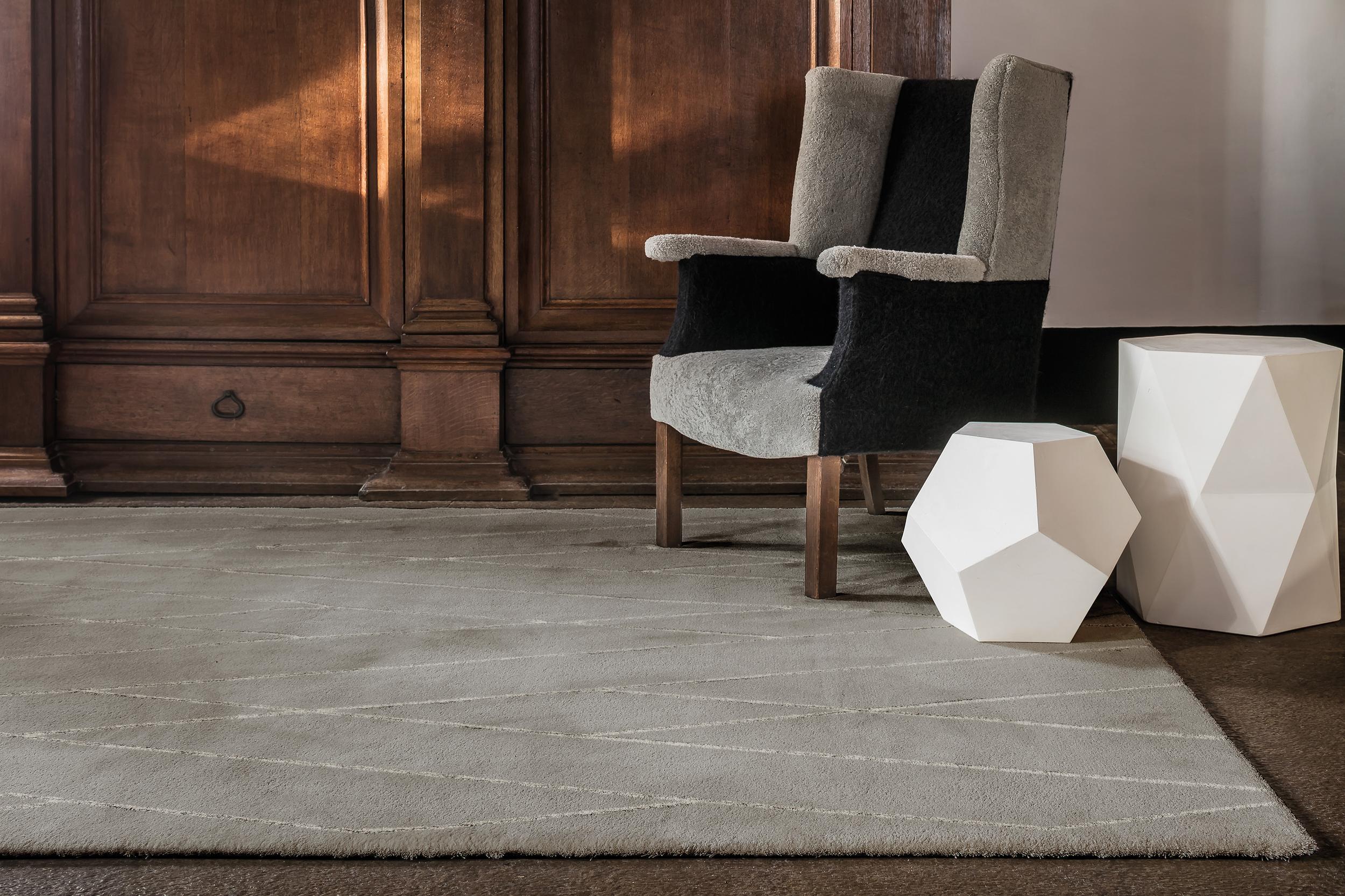 Living room rug Samba Synergy Taupe Beige, Wool with synthetic fibre, in colour Taupe Beige | Homerugs - Room View