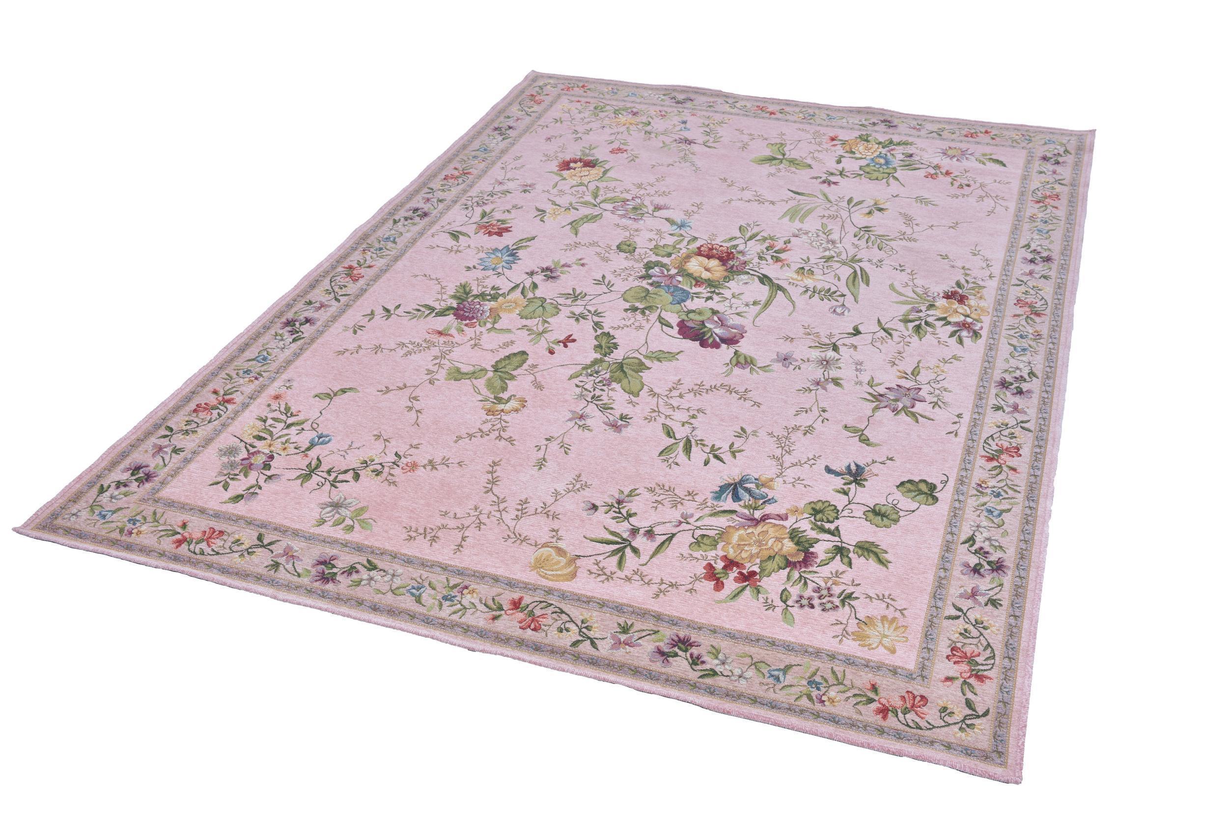 Wohnzimmer Teppich Flomi Sagrini 250 Rose aus 63% Polyester 27% Polypropylen 10% Baumwolle, in der Farbe Rose | Homerugs - Detailsicht (7)