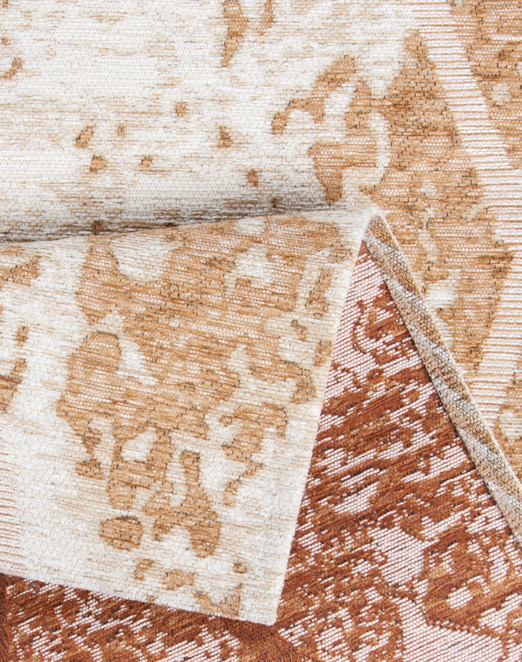 Schlafzimmer Teppich Fine Lines 870 Gold aus 36% Chenille acrylic, 34% Polyester, 30% Baumwolle, in der Farbe Gold | Homerugs - Draufsicht
