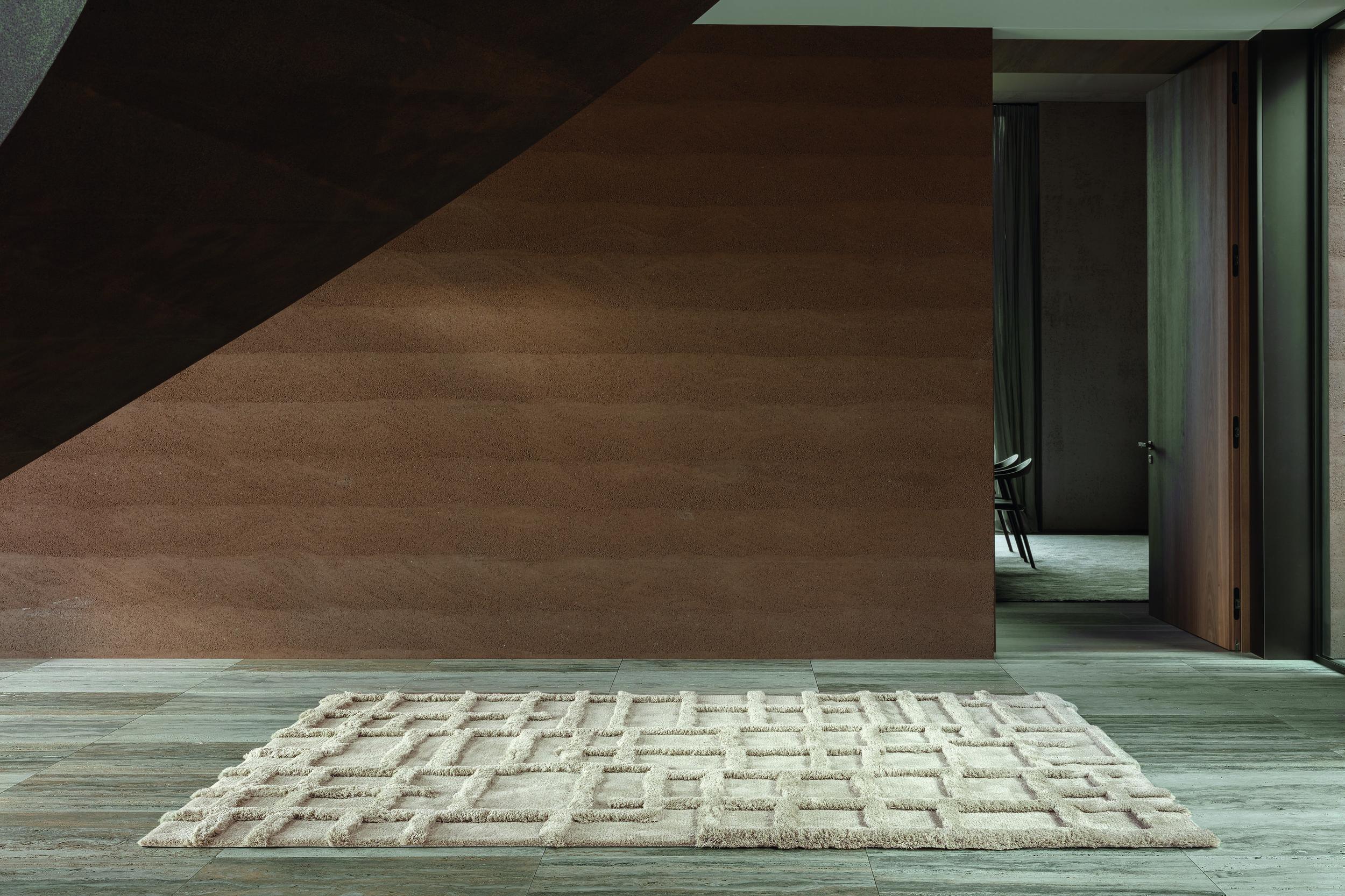 Wohnzimmer Teppich Cosmic Grado Alabaster aus 56,4% Wolle, 25% Tencel, 18,6% Leinen, in der Farbe Alabaster | Homerugs - Raumansicht