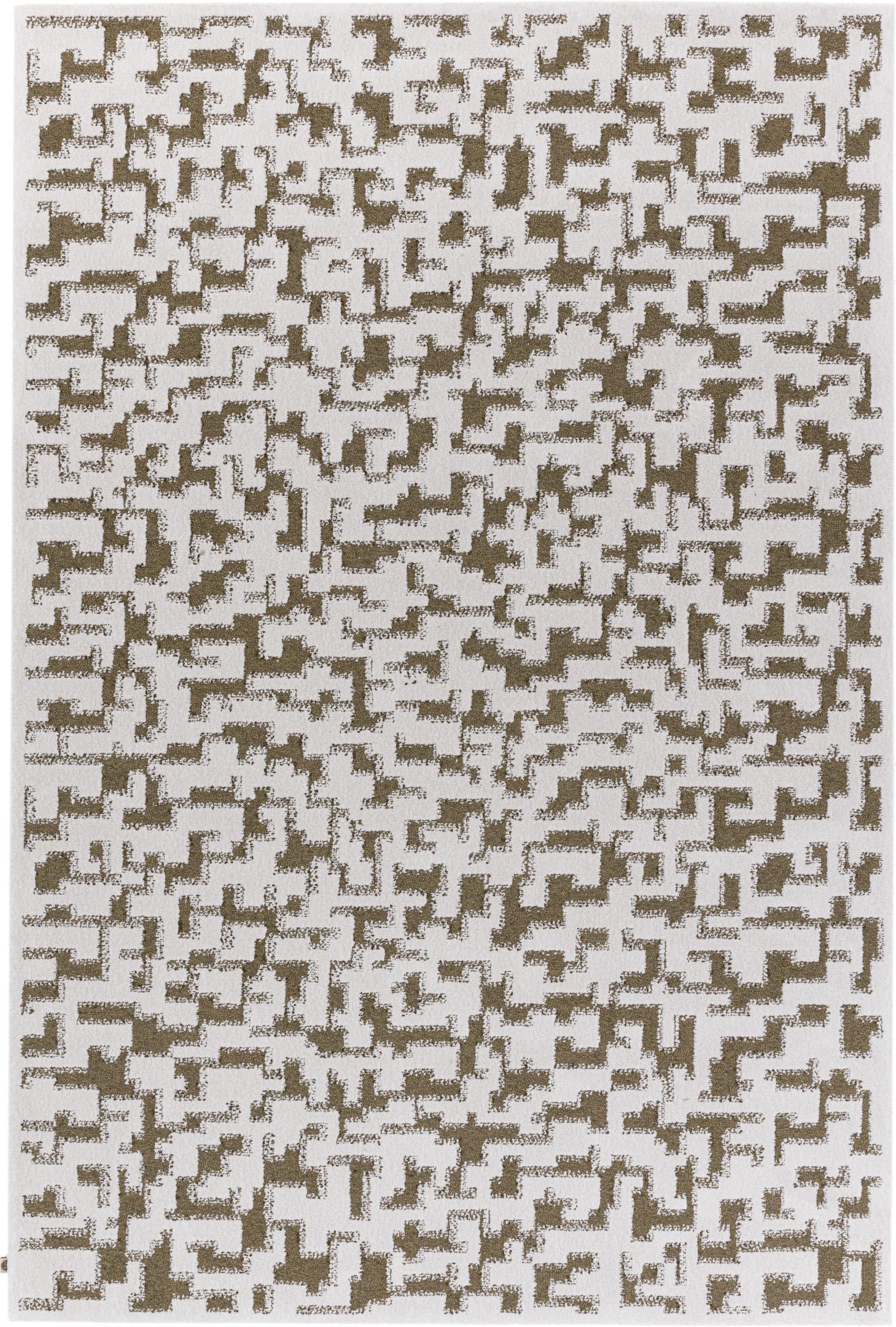 Schlafzimmer Teppich Tonic Nomad Golden aus 75.5% Wolle, 24.5% Seide, in der Farbe Golden | Homerugs - Draufsicht