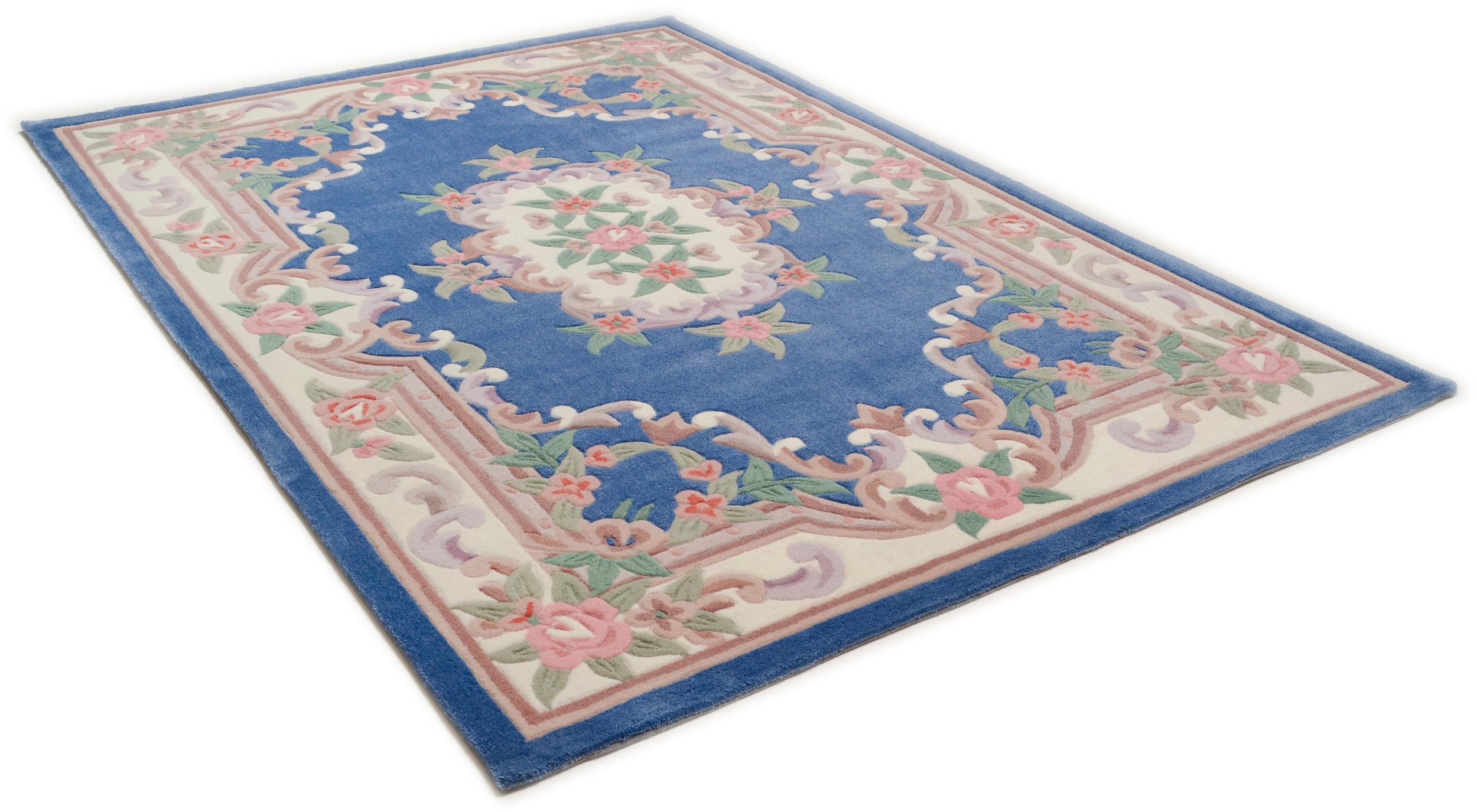 Wohnzimmer Teppich Ming 501 700 Blue aus 100% Polyacryl, in der Farbe Blue | Homerugs - Raumansicht