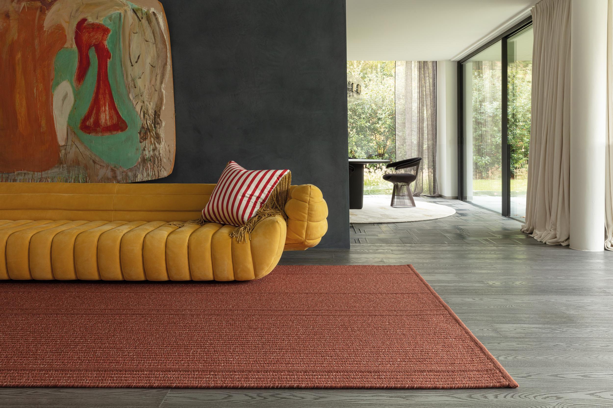 Wohnzimmer Teppich Palazzo Chutney aus 76% Wolle, 14% Leinen, 3% Polyester, 5% Baumwolle, 2% Acryl, in der Farbe Chutney | Homerugs - Detailsicht (3)