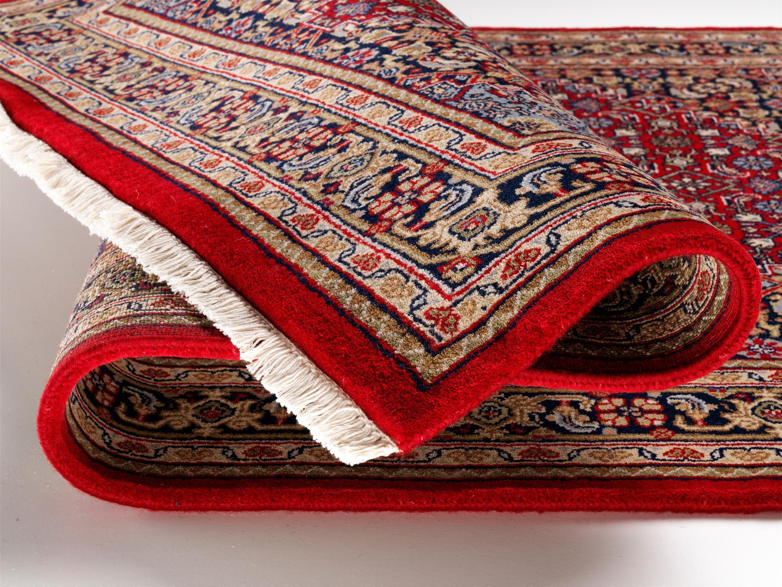 Schlafzimmer Teppich Patna Bidjar Rot-Blau aus 100% Schurwolle, in der Farbe Rot-Blau | Homerugs - Detailsicht (7)