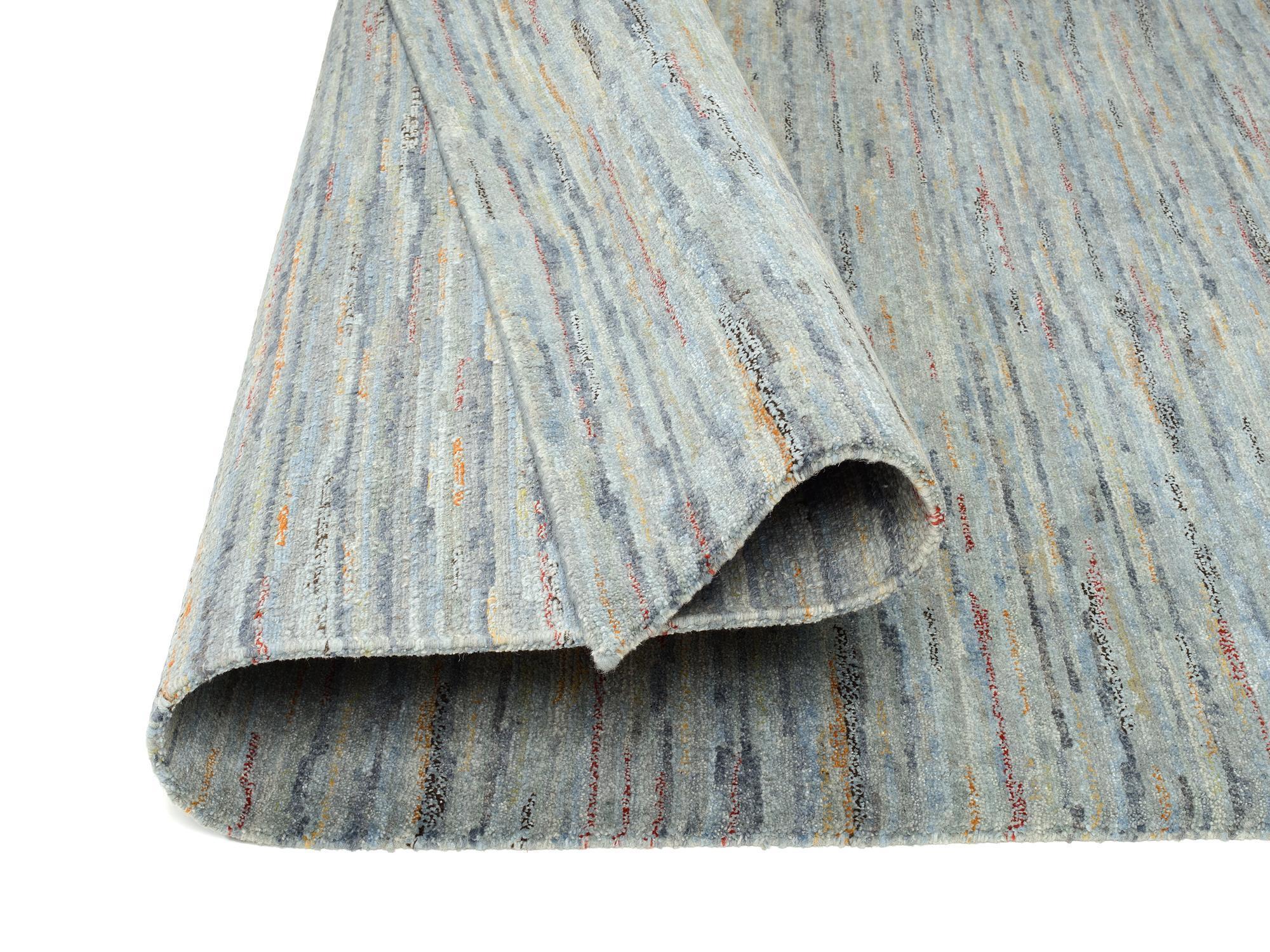 Schlafzimmer Teppich Nitra Himalaya Silber-Grau aus 100% Schurwolle, in der Farbe Silber-Grau | Homerugs - Detailsicht (4)