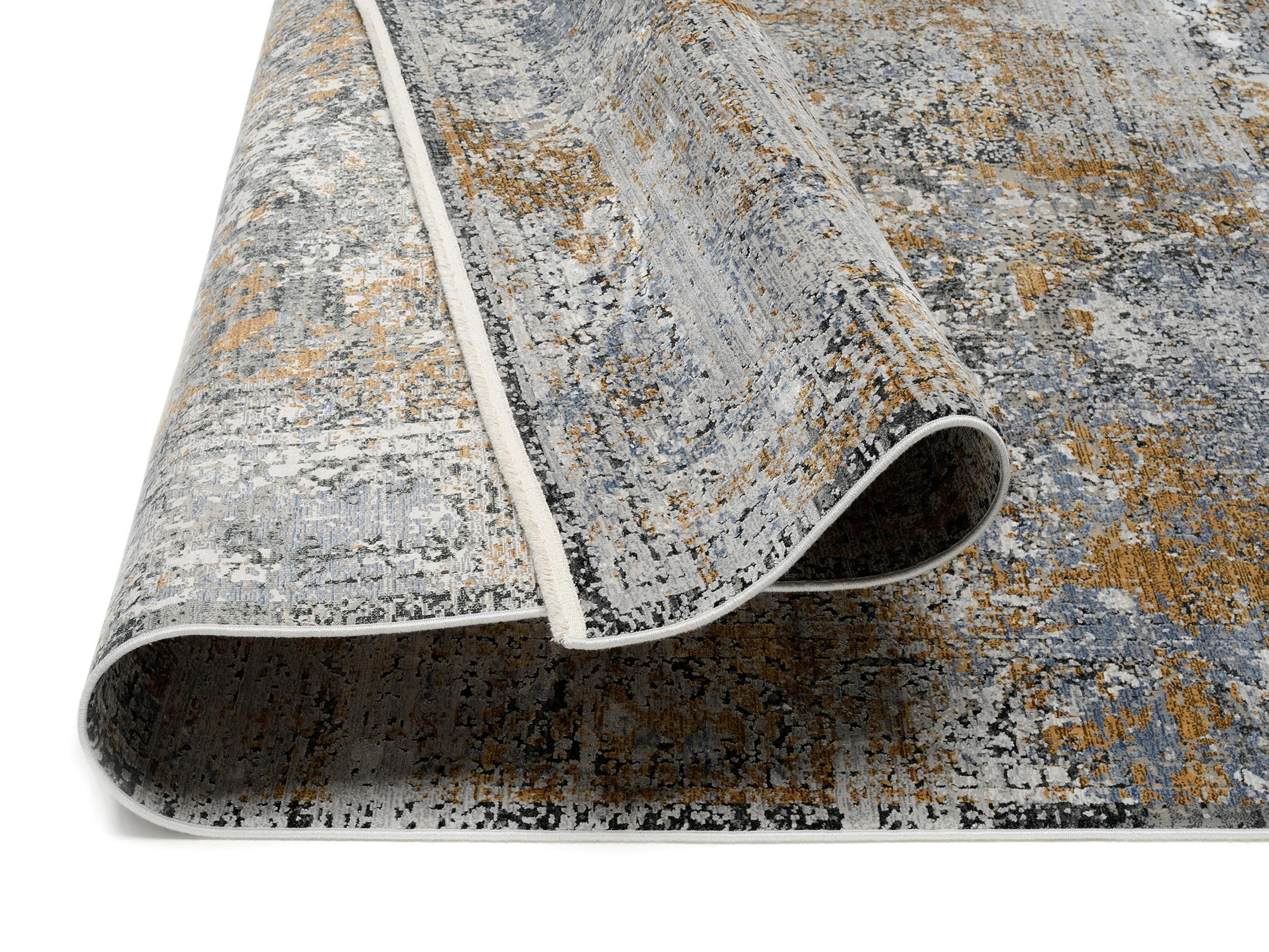 Wohnzimmer Teppich Impression Vera Grau-Multicolor aus 70% Viskose, 30% Polyacryl, in der Farbe Grau-Multicolor | Homerugs - Detailsicht (3)