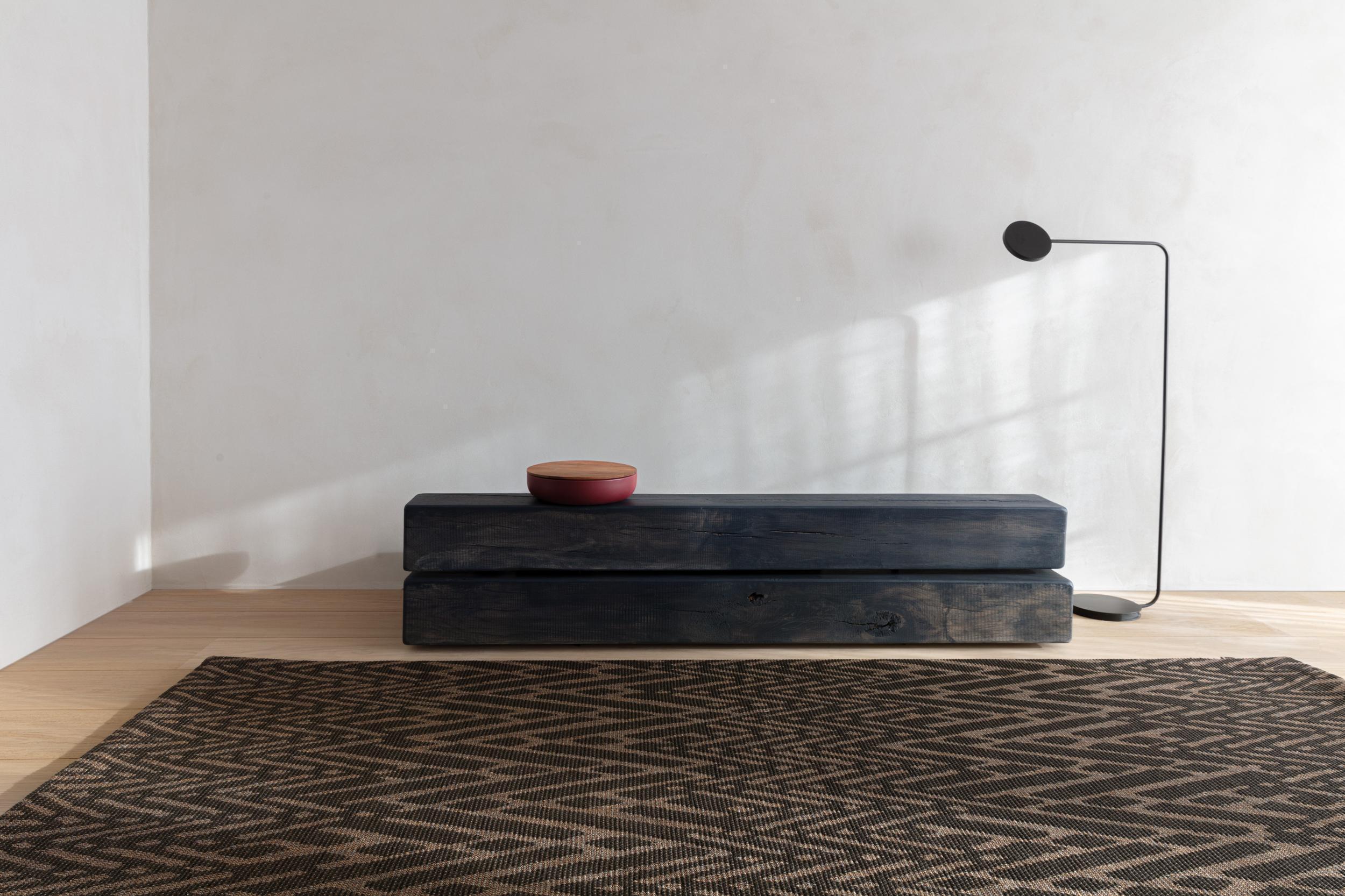 Wohnzimmer Teppich Masai Demitasse aus 45% Wolle, 34% Leinen, 10% Polyester, 9% Baumwolle, 2% Acryl, in der Farbe Demitasse | Homerugs - Detailsicht (3)