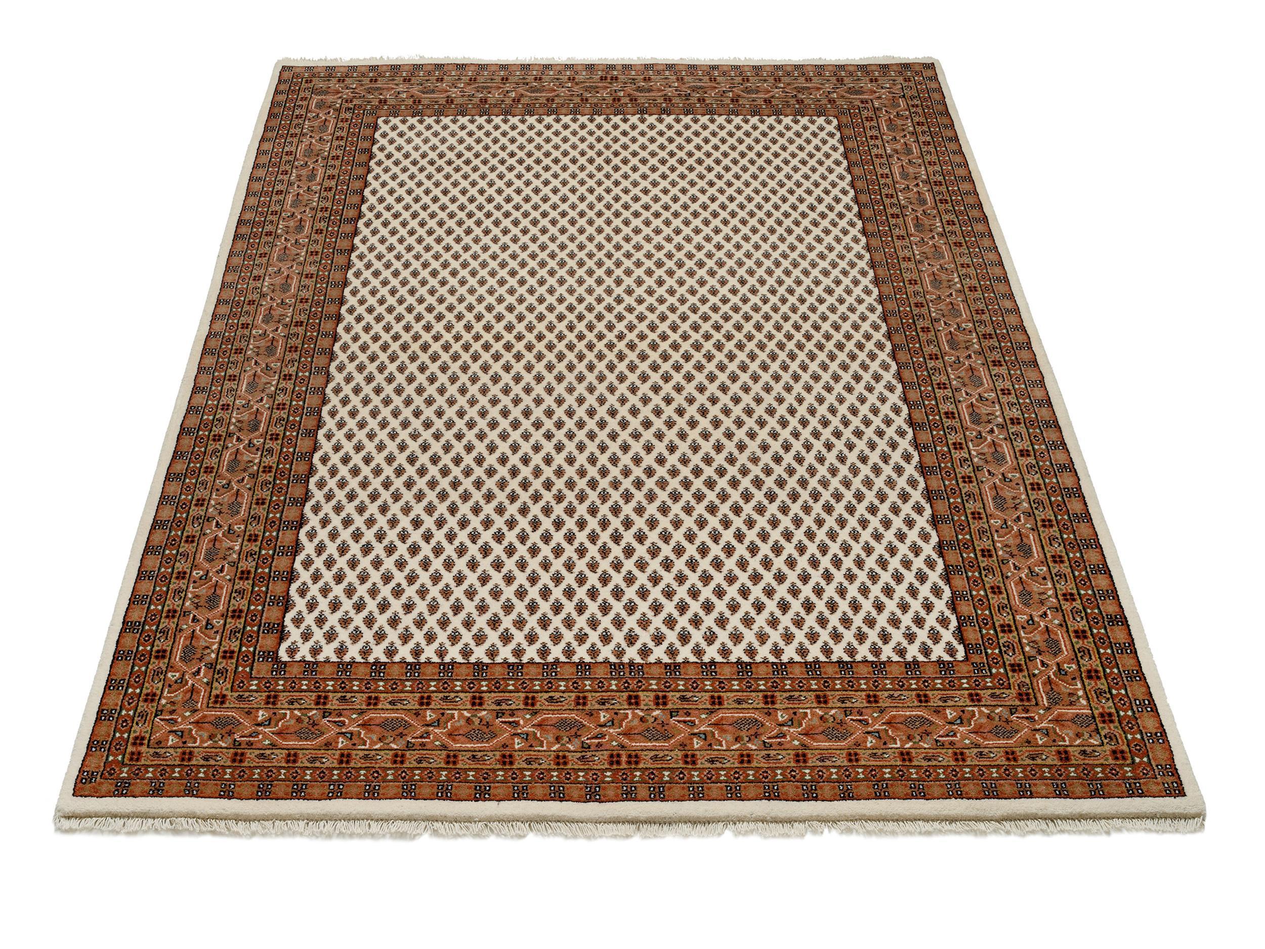 Schlafzimmer Teppich Patna Mir Creme-Braun aus 100% Schurwolle, in der Farbe Creme-Braun | Homerugs - Detailsicht (8)