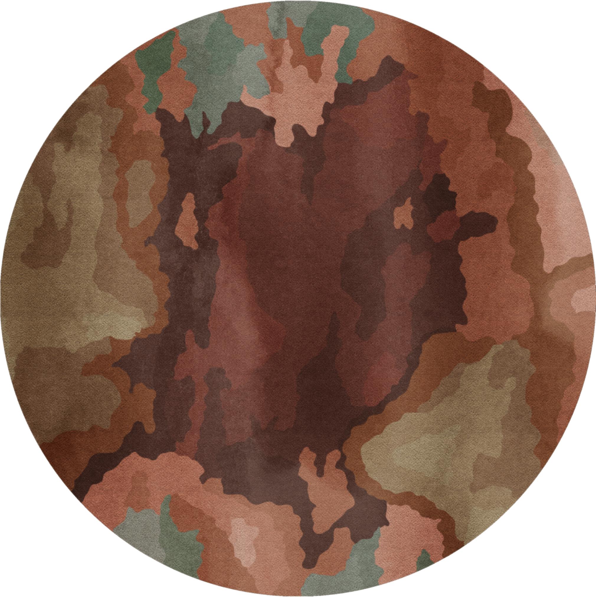 Wohnzimmer Teppich Odyssey Roasted Orange aus 86,5% Wolle - 13,5% Tencel, in der Farbe Roasted Orange | Homerugs - Draufsicht