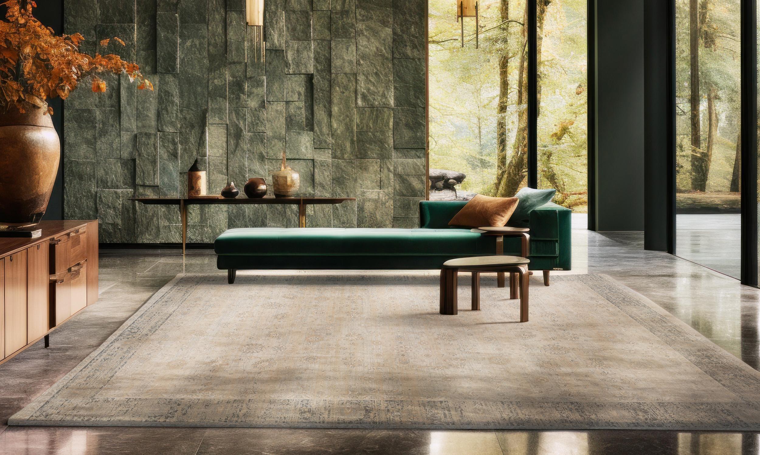 Wohnzimmer Teppich Horus Nima Beige-Grau aus 70% Viskose, 30% Polyacryl, in der Farbe Beige-Grau | Homerugs - Detailsicht (3)