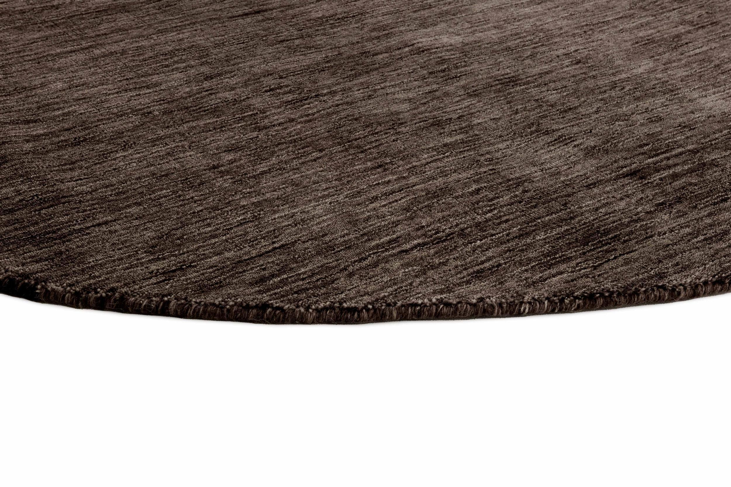 Teppich Panorama Uni Round HLC200126, Dark Brown Round aus Wolle, in Farbe/n Braun | Homerugs - Detailsicht (4)