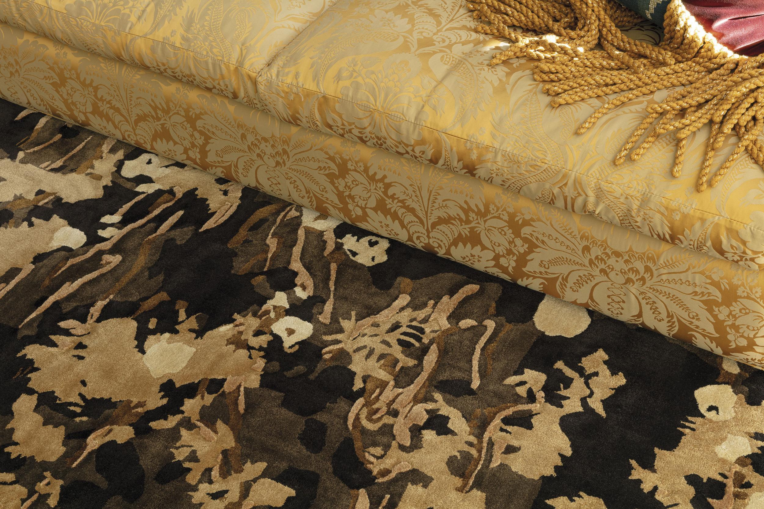 Wohnzimmer Teppich Sakura Onyx Gold aus 100% Meerseide, in der Farbe Onyx Gold | Homerugs - Detailsicht (4)