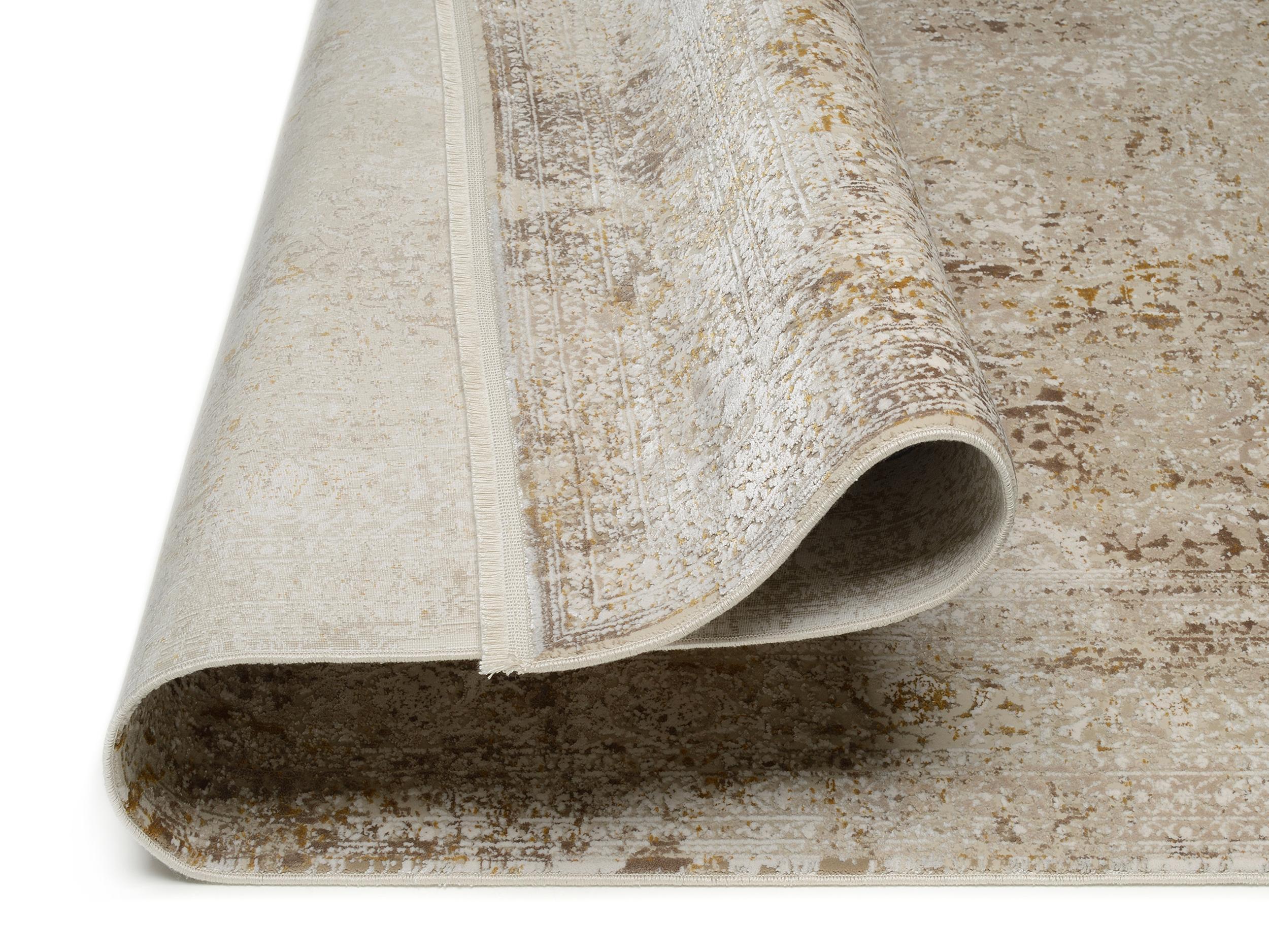 Wohnzimmer Teppich Impress 04 Beige-Gold aus 70% Viskose, 30% Polyacryl, in der Farbe Beige-Gold | Homerugs - Detailsicht (7)