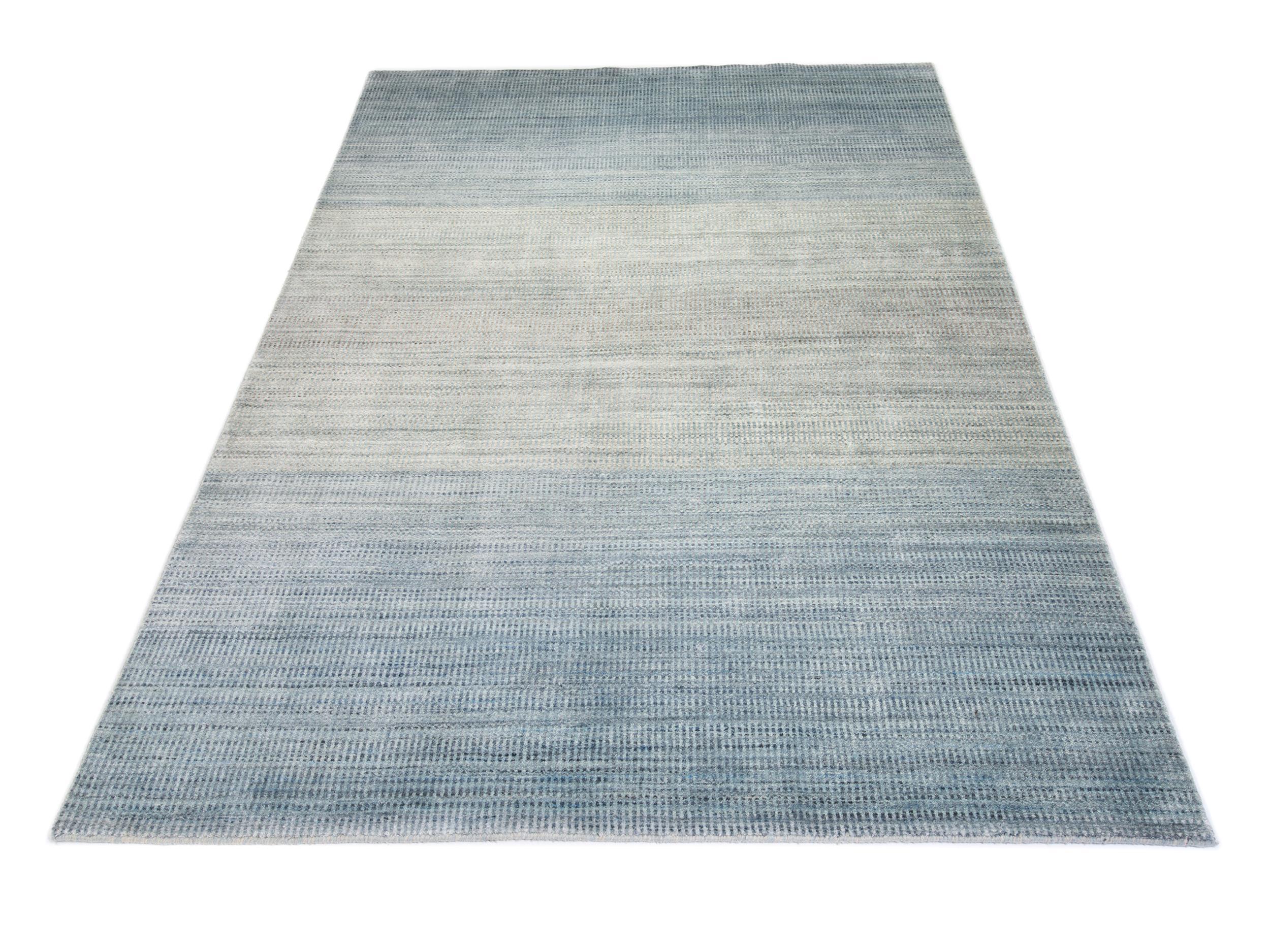 Schlafzimmer Teppich Decora Blau aus 80% Viskose (Bambus), 20% Schurwolle, in der Farbe Blau | Homerugs - Draufsicht